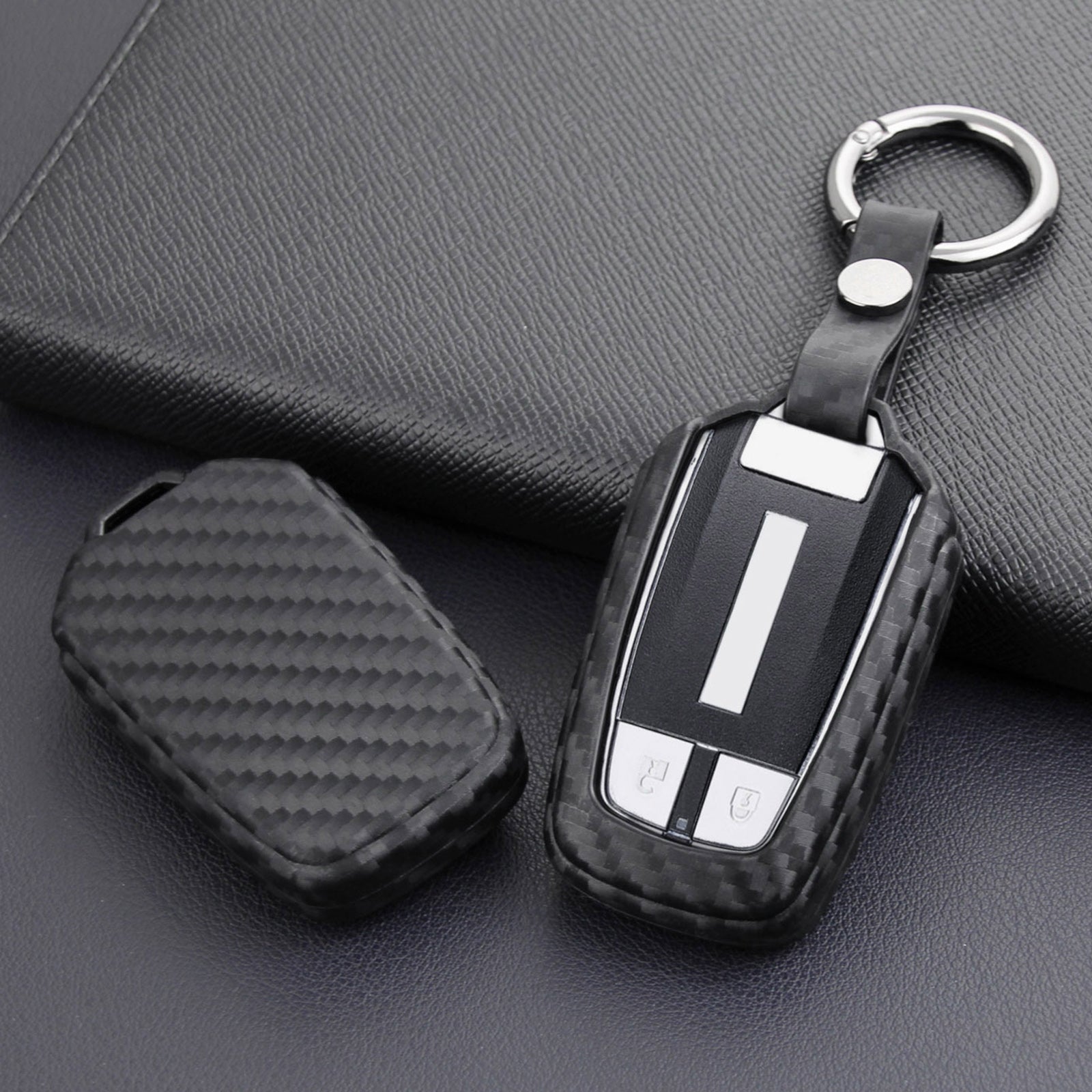 Leather Silicone Car Key Case Cover With Buckle For Isuzu