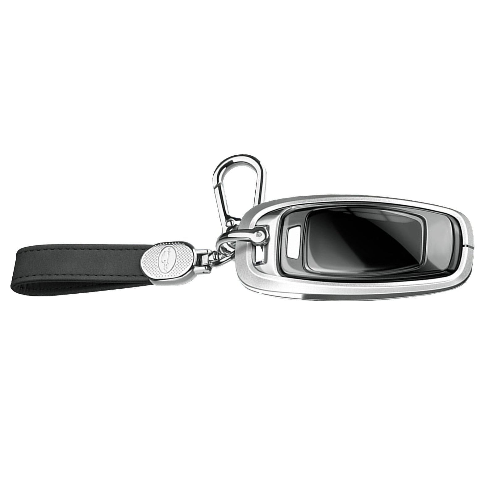 Aluminum Alloy TPU Silvery Car Key Case Cover With Buckle For Audi a6l a4l a3