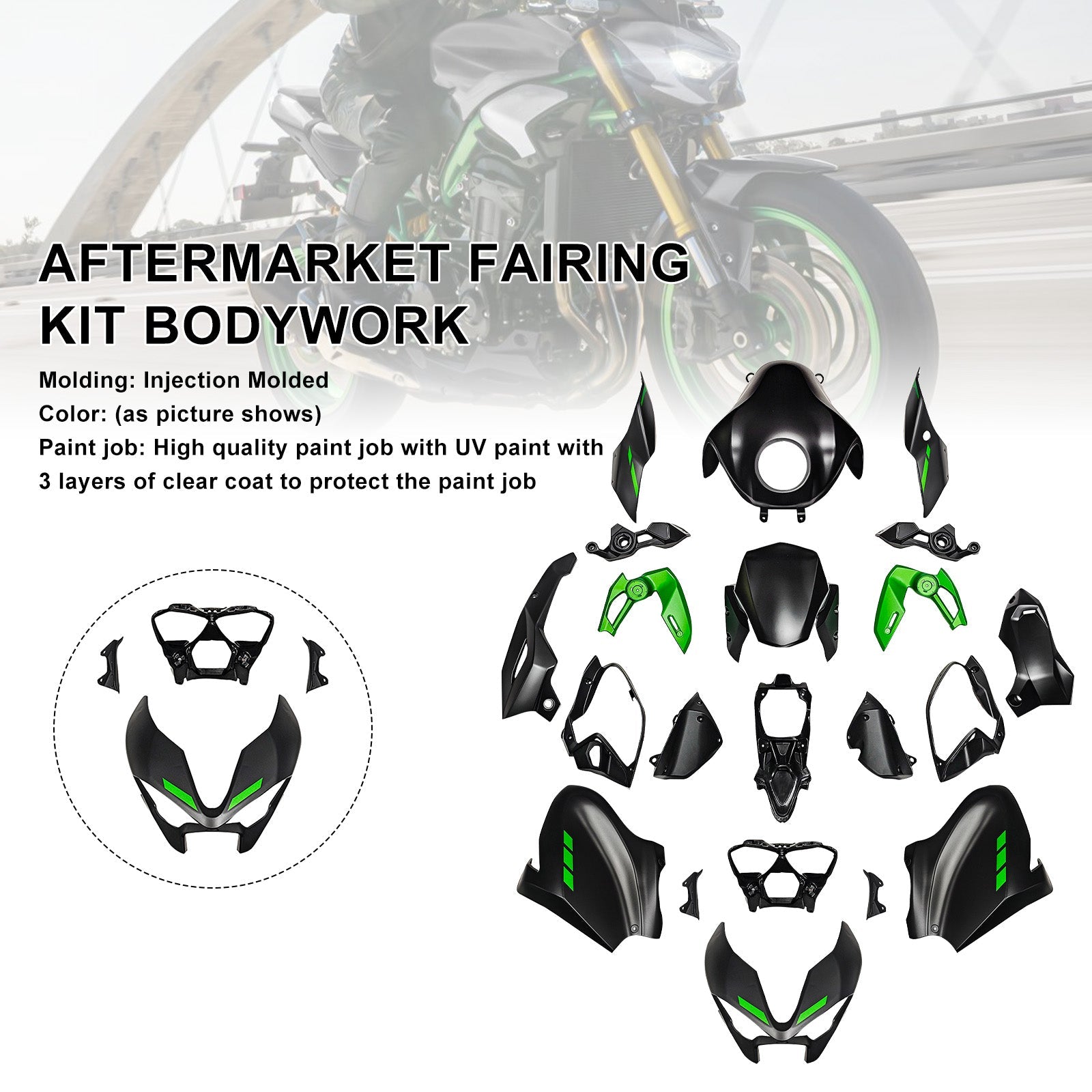 Injection Bodywork Fairing Kit for Kawasaki Z900 2025-2026