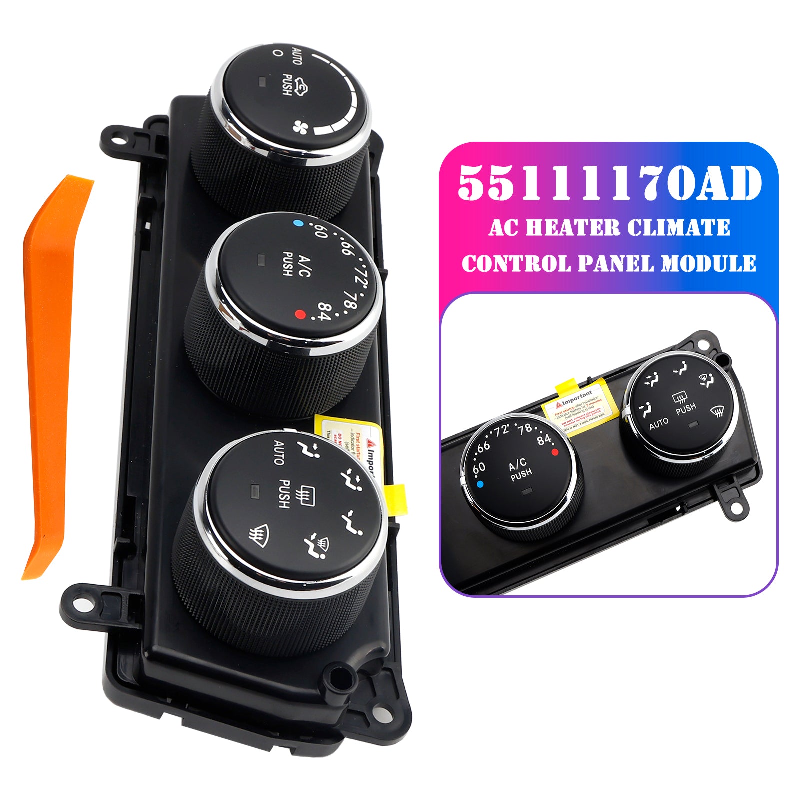 2011-2013 Jeep Wrangler AC Heater Climate Control Panel Module 55111170AD