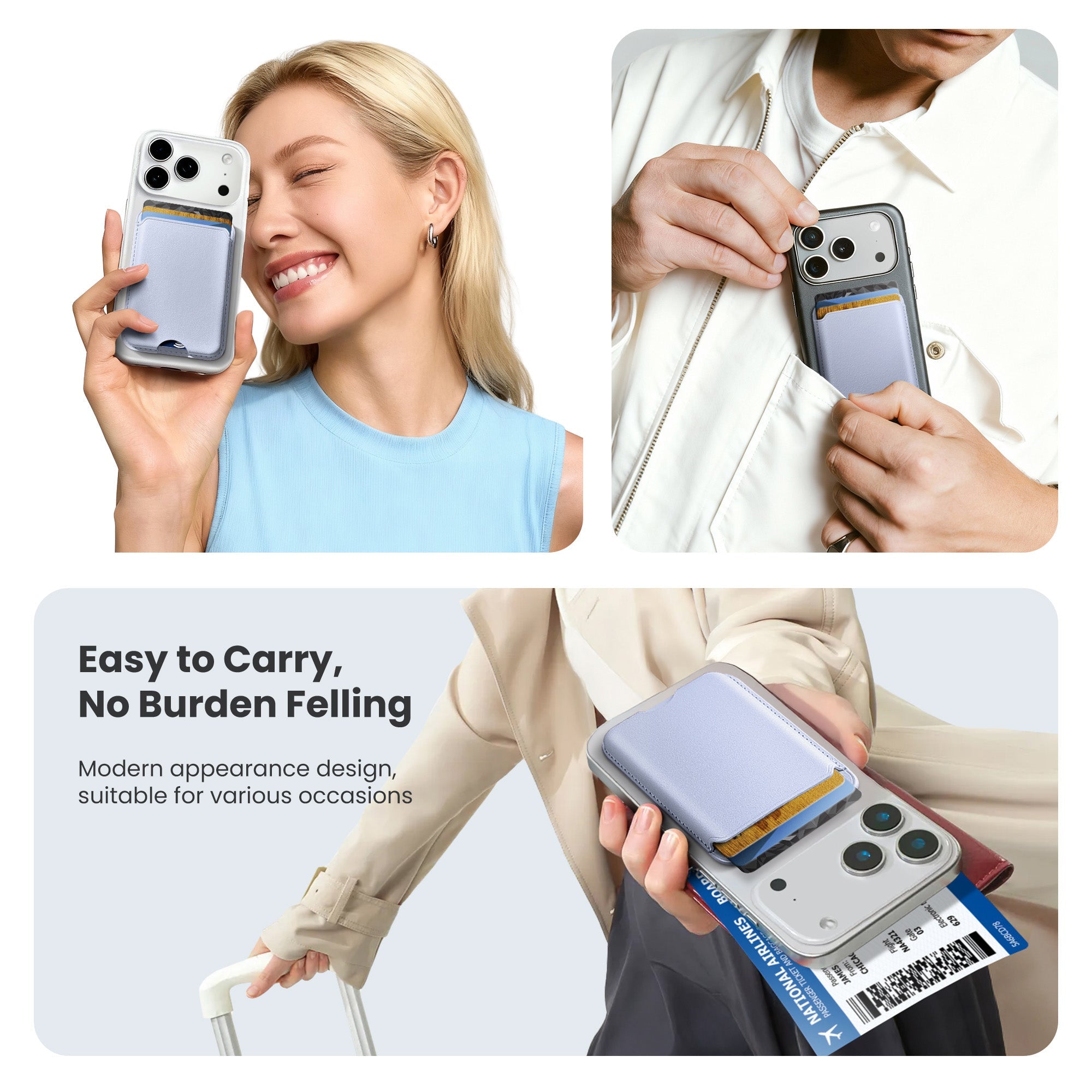 Magnetic Card Holder MagSafe Wallet RFID Protection for iPhone 17/16/15/14/13/12
