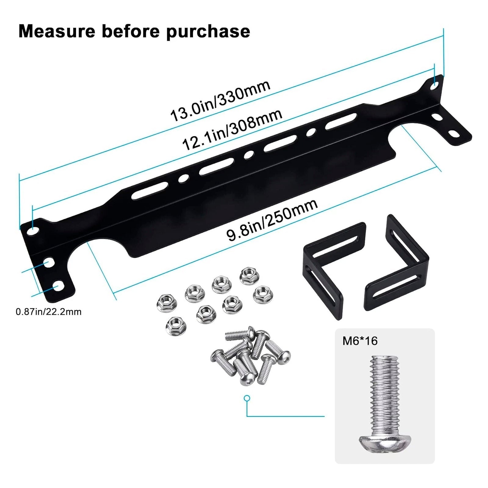 Oil Cooler Mounting Bracket Kit 330mm 13.4inch For British-Style Oil Cooler