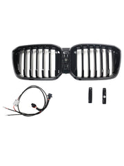 2022-2025 BMW X3 G01 X4 G02 Glossy Black Front Bumper Kidney Grille With Camera Hole