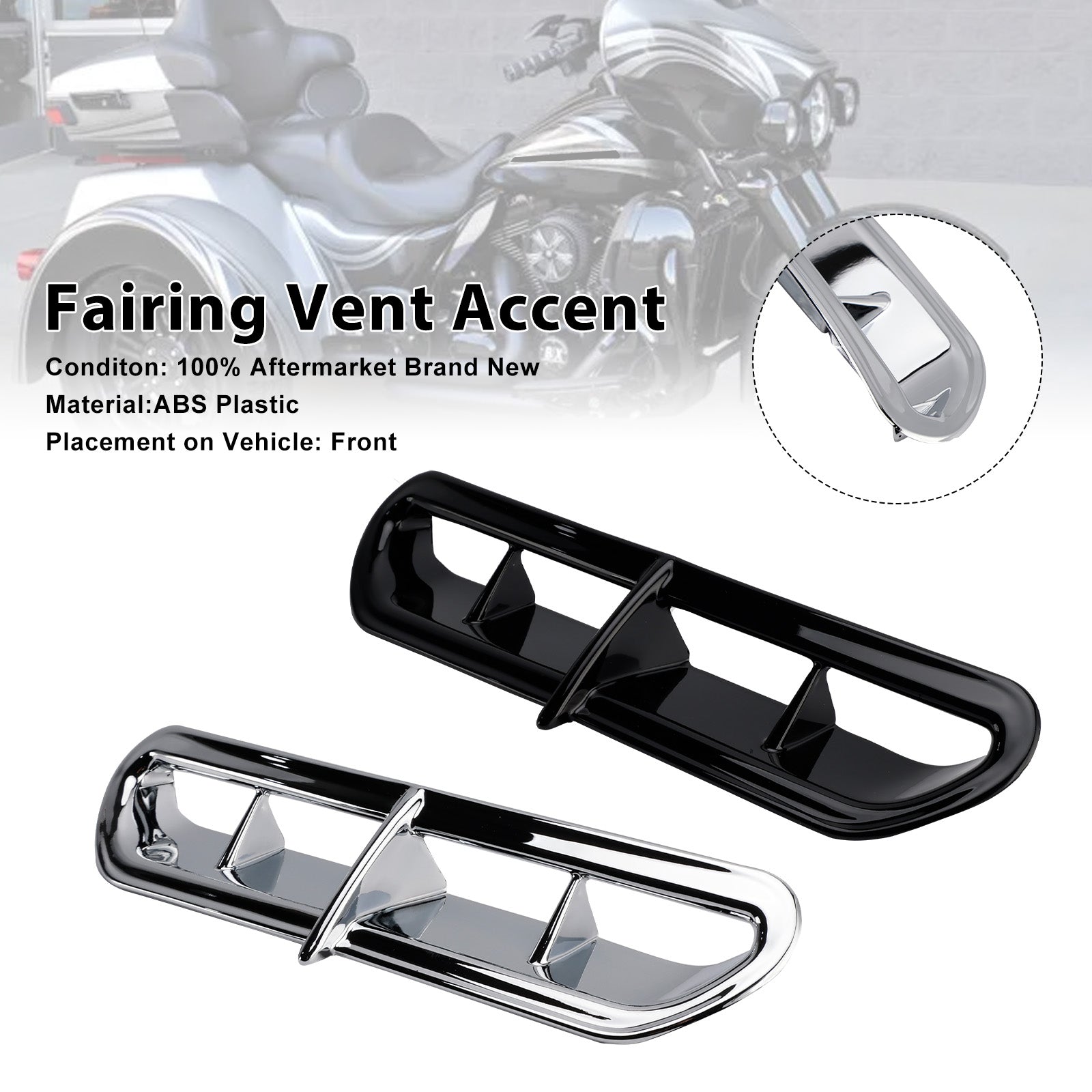 Fairing Vent Accent For Touring Electra Street Trike Glide Ultra 2014-2022