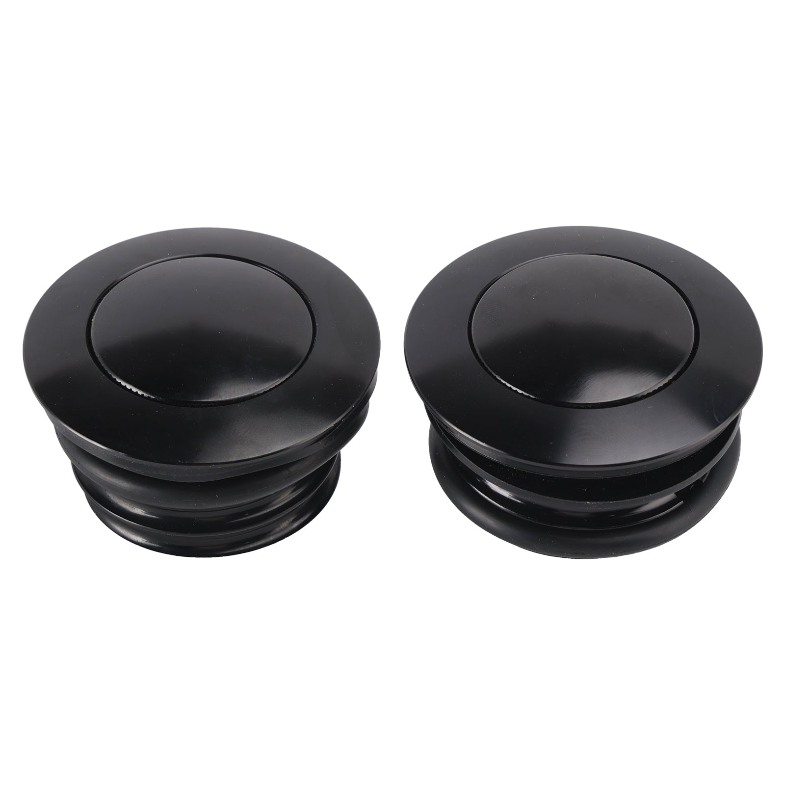 Pop Up Vented Gas Cap Set Black For Softail Low Rider Dyna Sport Super Glide