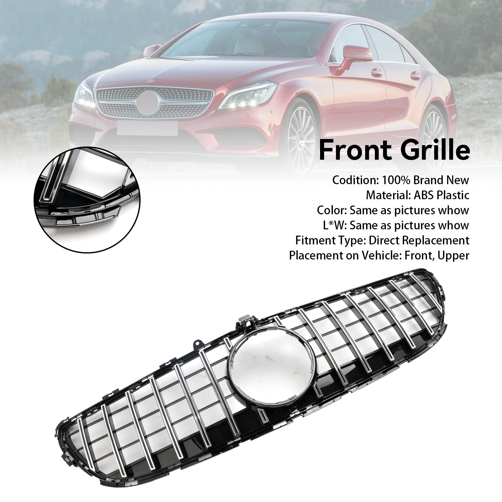 2015 2016 2017 2018 Mercedes Benz CLS-Class W218 CLS350 Front Bumper Grille Grill A2186200291