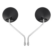 Pair Round Mirrors Black For Piaggio Vespa Scooter Moped 8mm Universal Fit