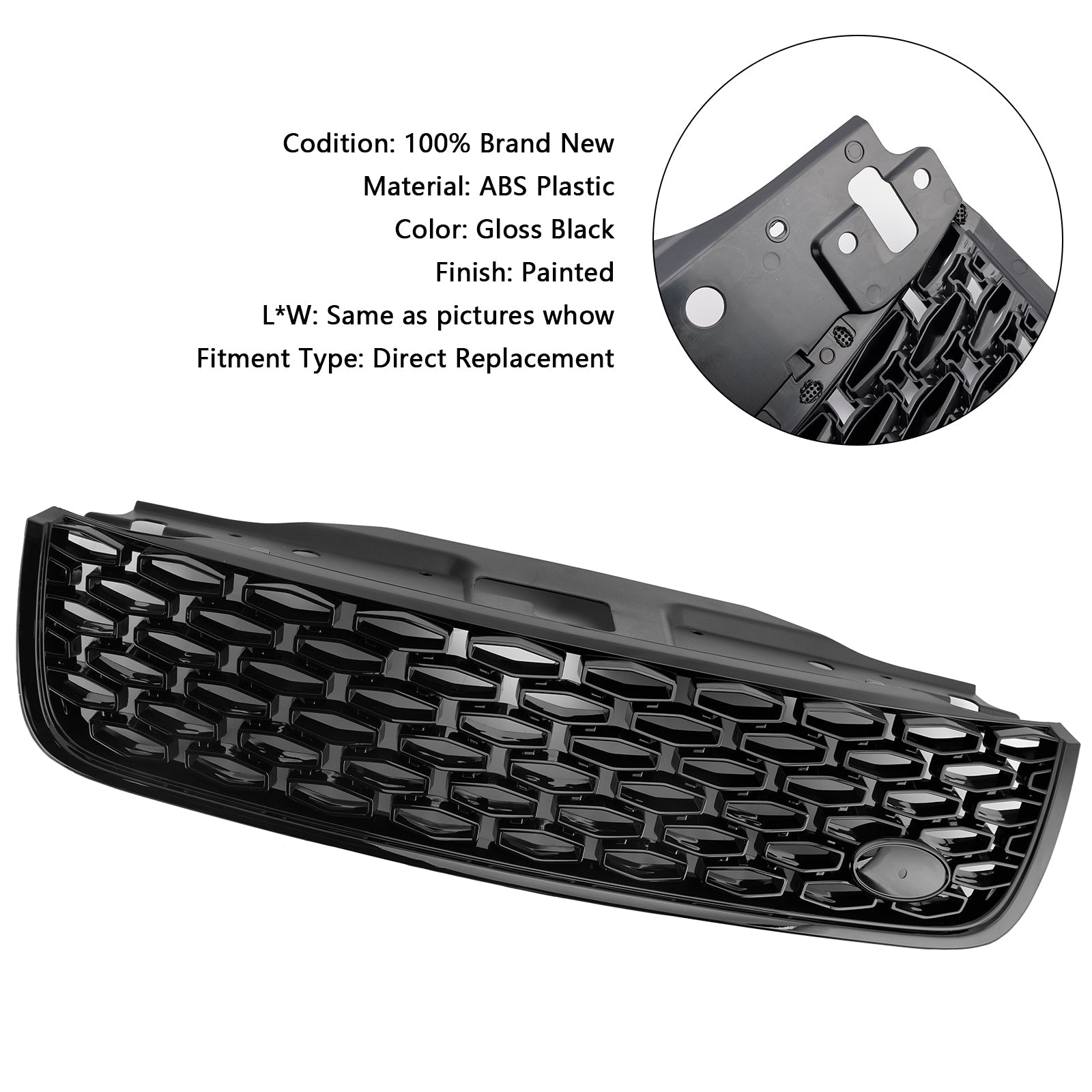 2017 2018 2019 2020 Land Rover Discovery 5 L462 Dynamic Style Front Grille Black
