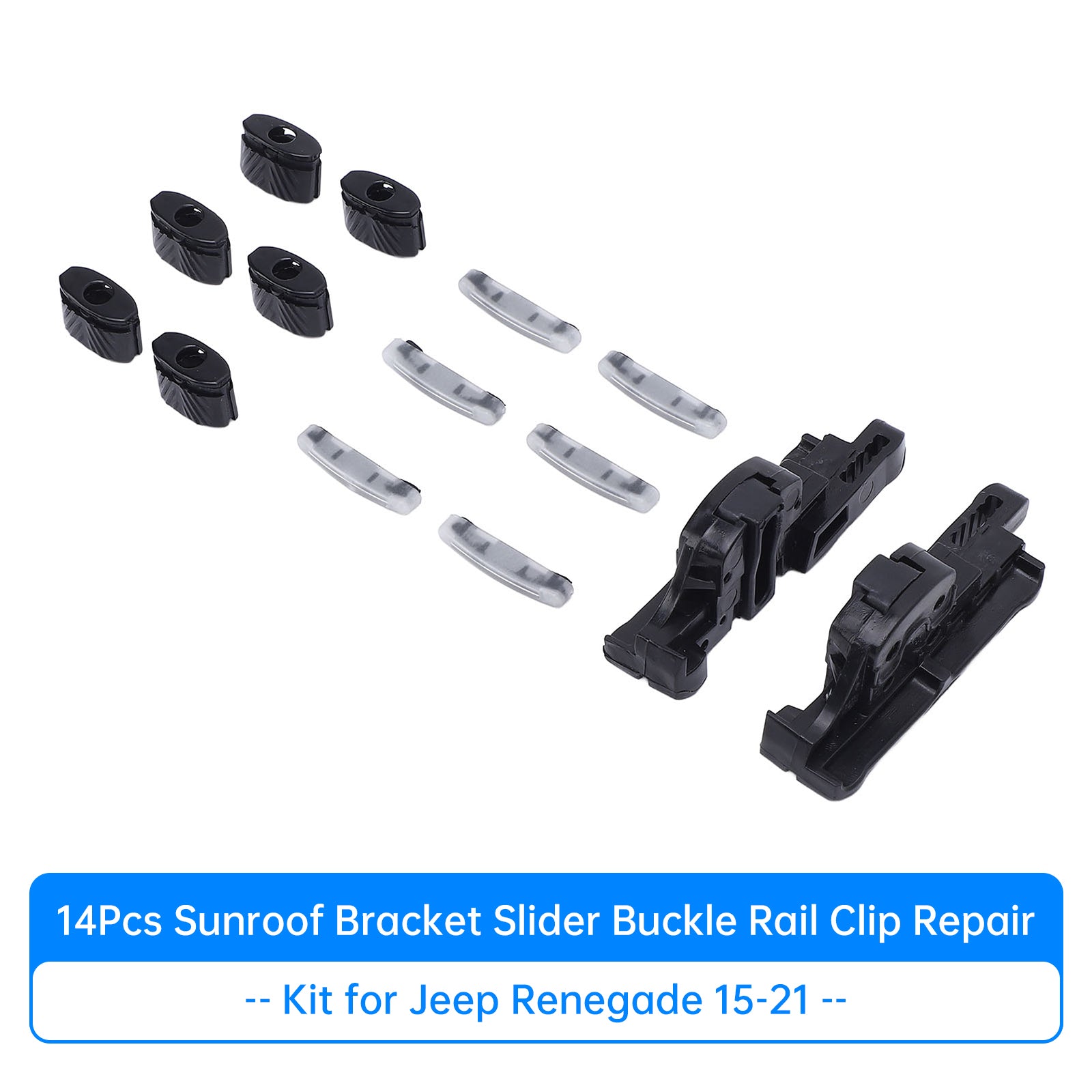 14Pcs Sunroof Bracket Slider Buckle Rail Clip Repair Kit Fit for Jeep Renegade 2015-2021