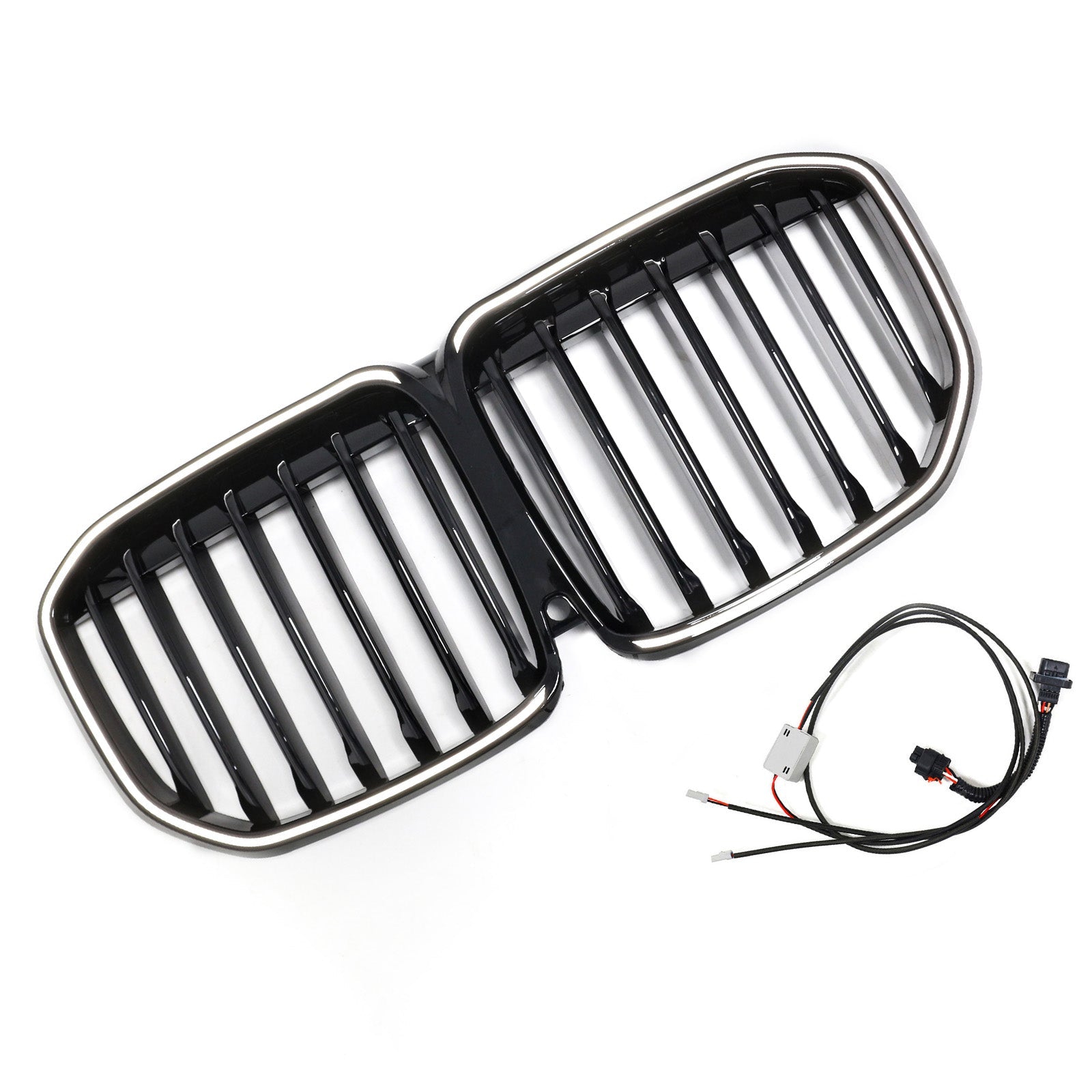2019-2022 Fit BMW X7 G07 Single Slat Gloss Black Front Kidney Grill Grille