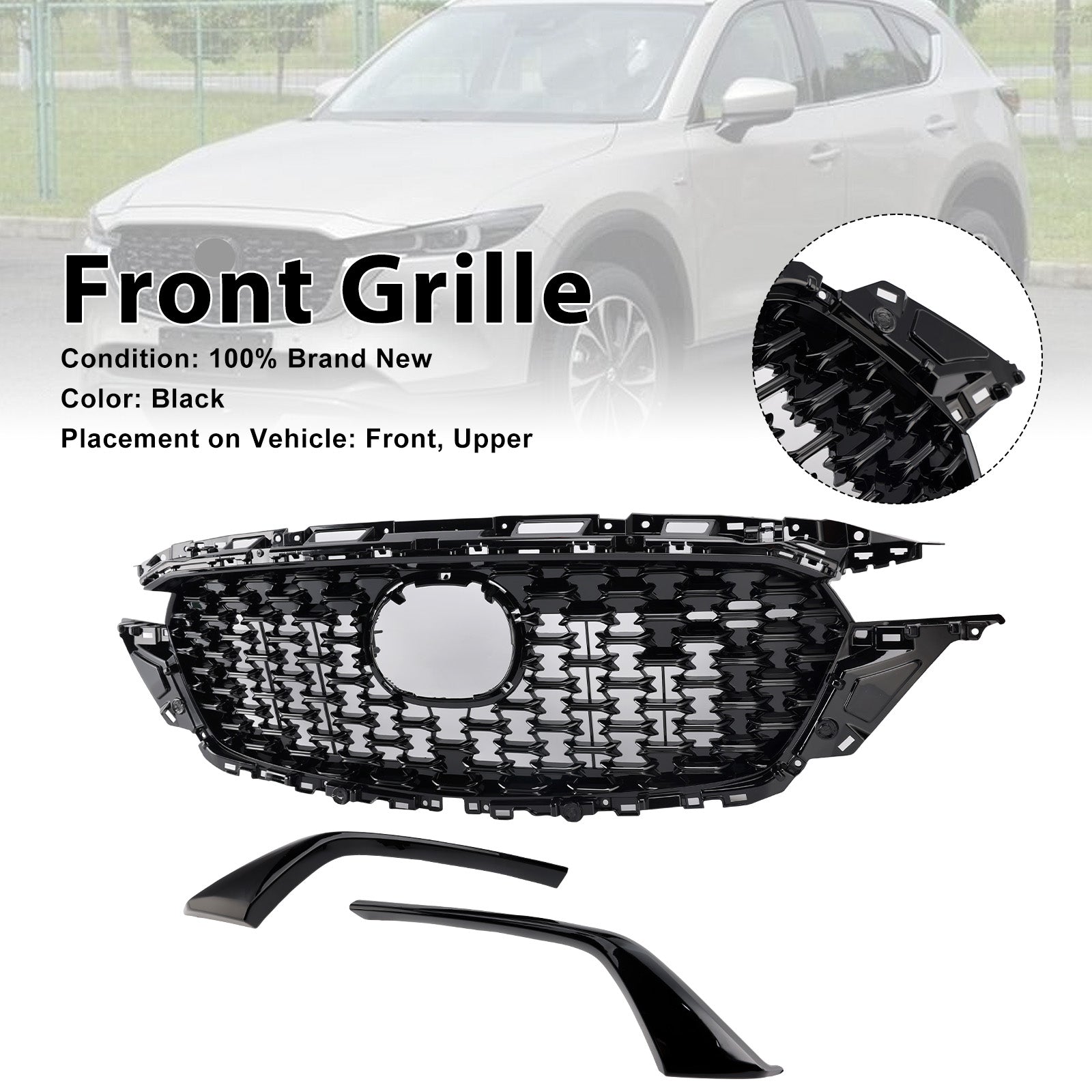 2022-2025 Fit Mazda CX-5 Front Bumper Grill Grille KSD5-50719 W/Molding Trim KSD550719