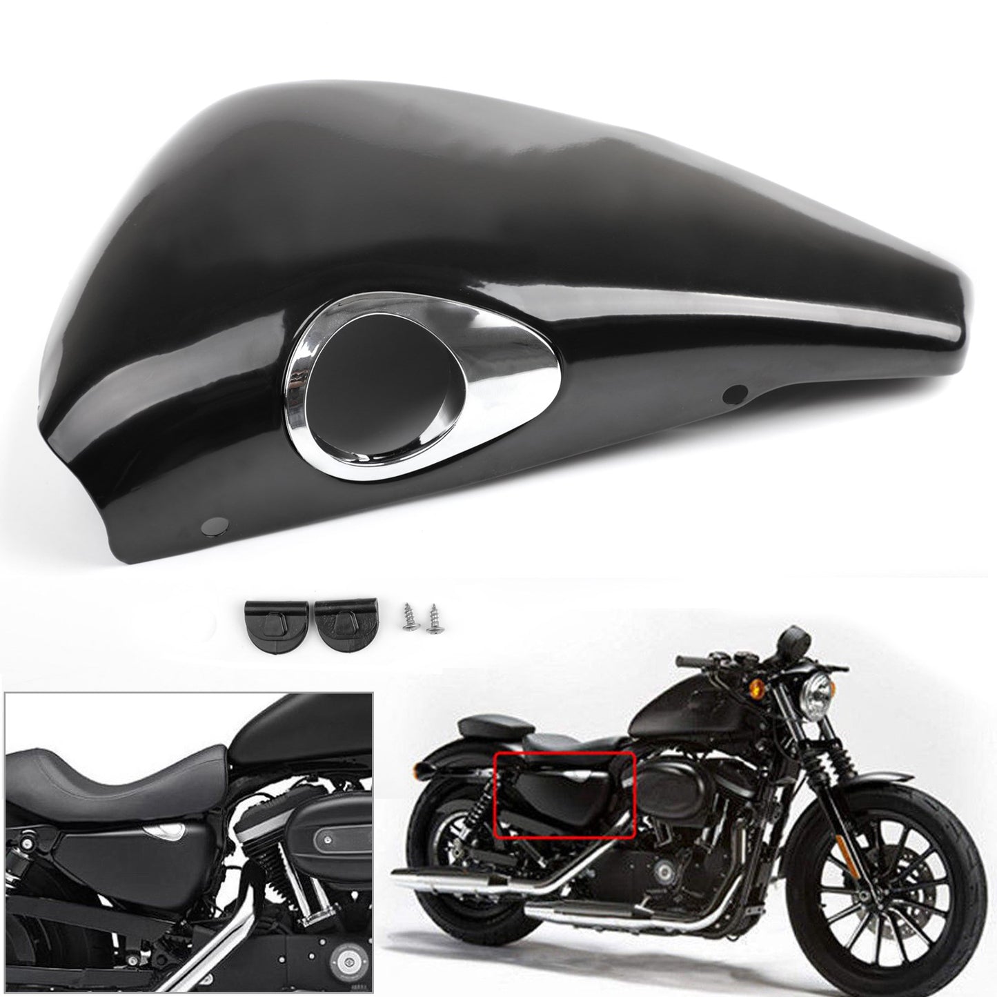 14-18 Sportster XL Iron 883 1200 1 piece Right Side Battery Cover