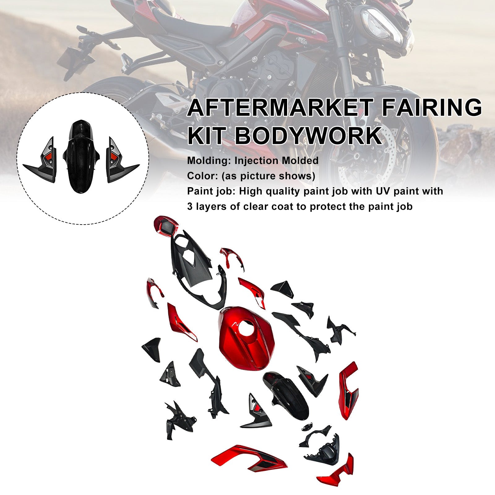 Injection Bodywork Fairing Kit for Street Triple 765 R/RS 2023-2025