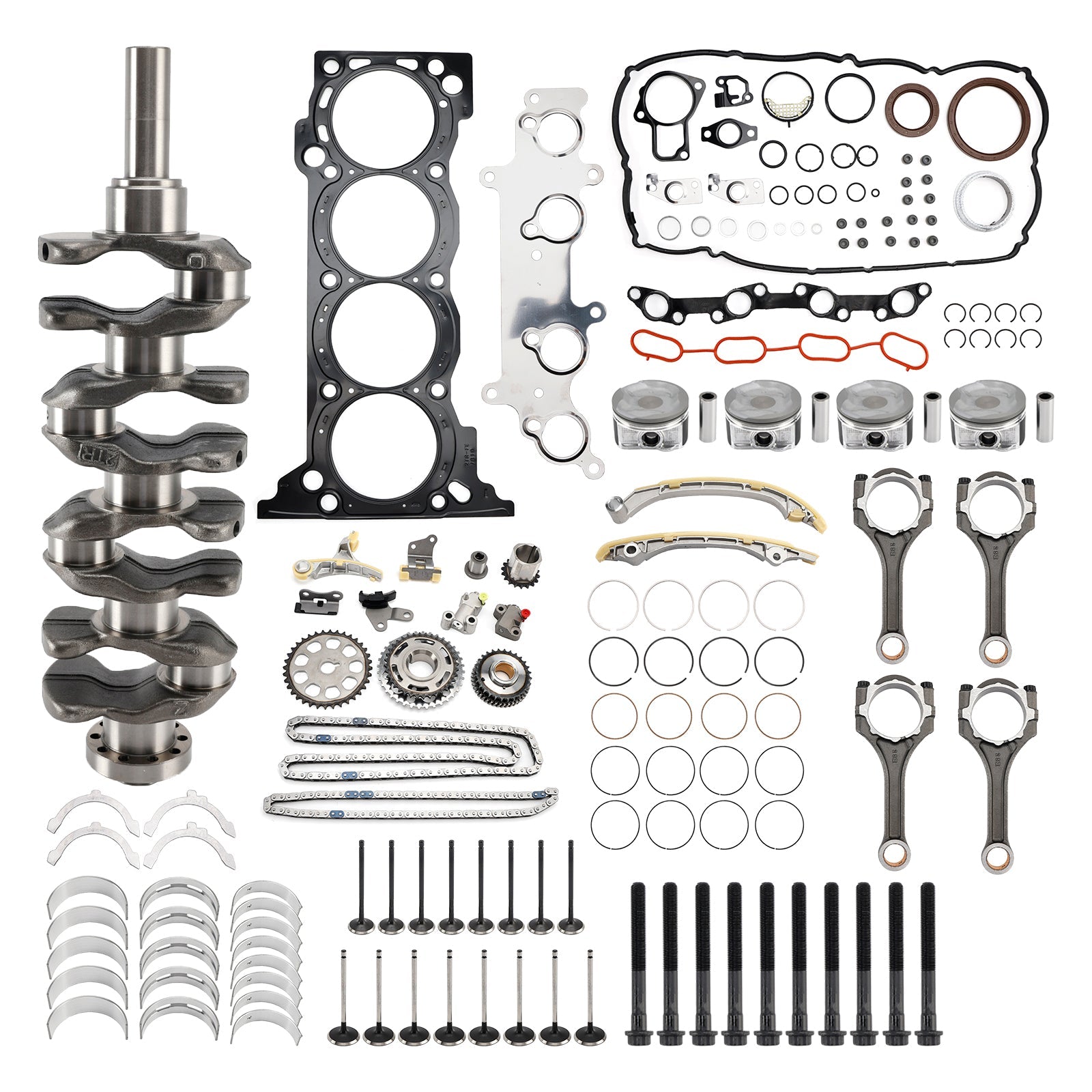 2005-2015 TOYOTA TACOMA 2.7L Engine Rebuild Piston Gasket Timing Kit w/ Crankshaft Rods 13401-75020 1304175030
