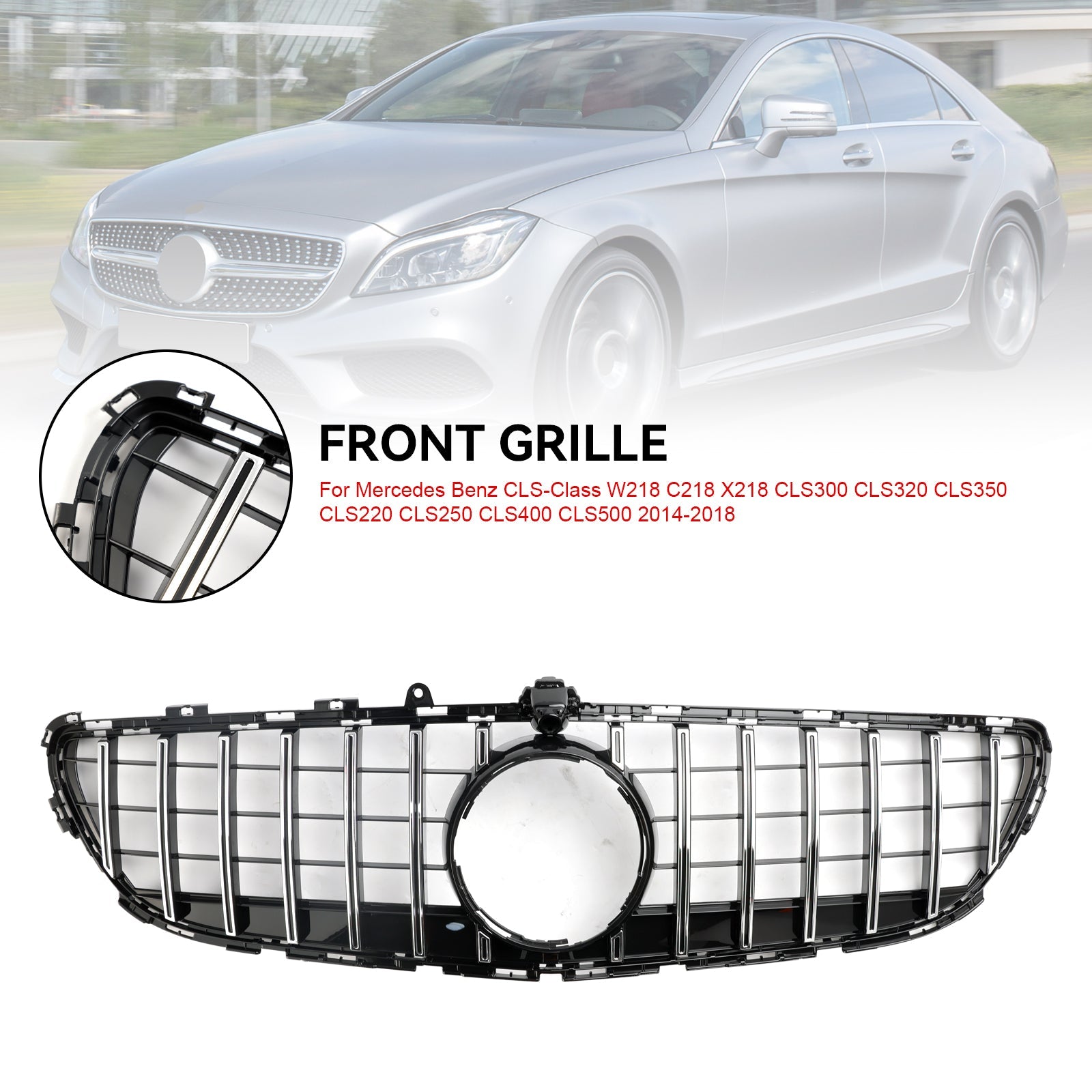 2015 2016 2017 2018 Mercedes Benz CLS-Class W218 CLS350 Front Bumper Grille Grill A2186200291