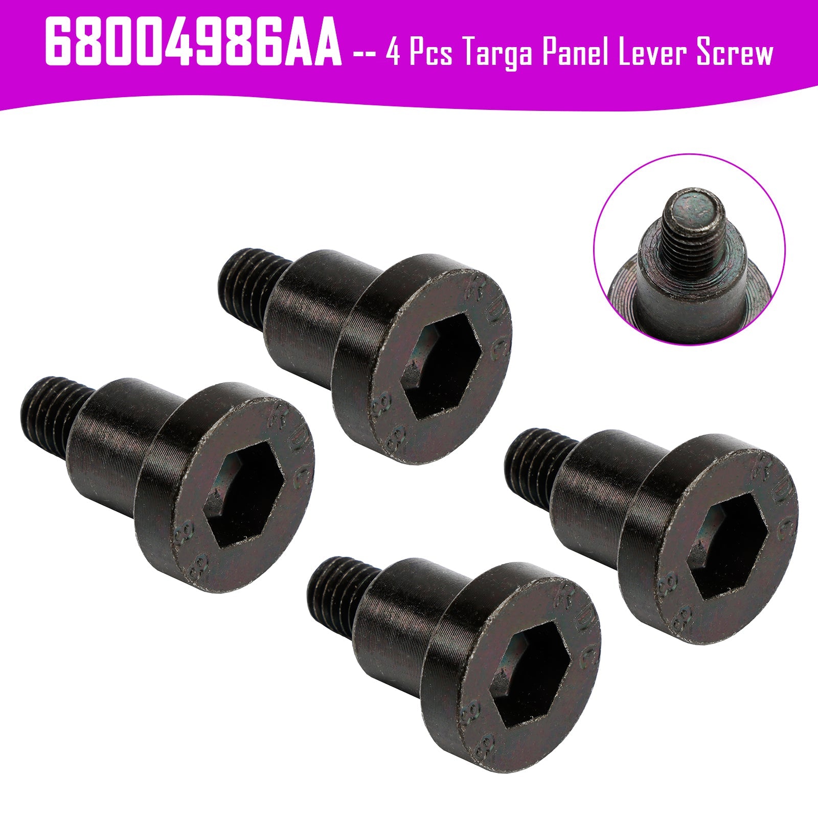 4 Pcs Targa Panel Lever Screw 68004986AA for Jeep Wrangler 2007-2017