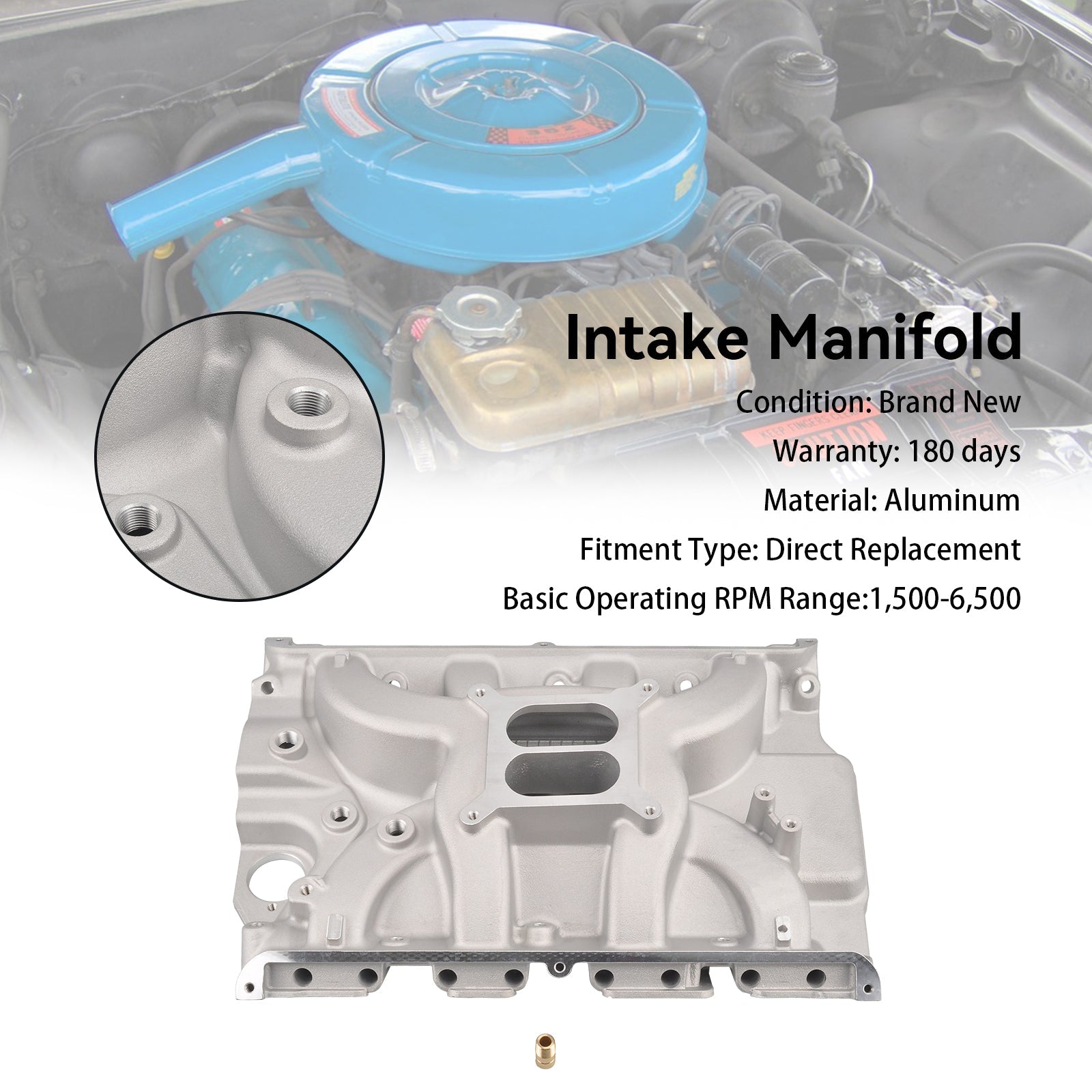 Dual Plane Satin Intake Manifold Fit Ford FE 390 406 410 427 428 Aluminum