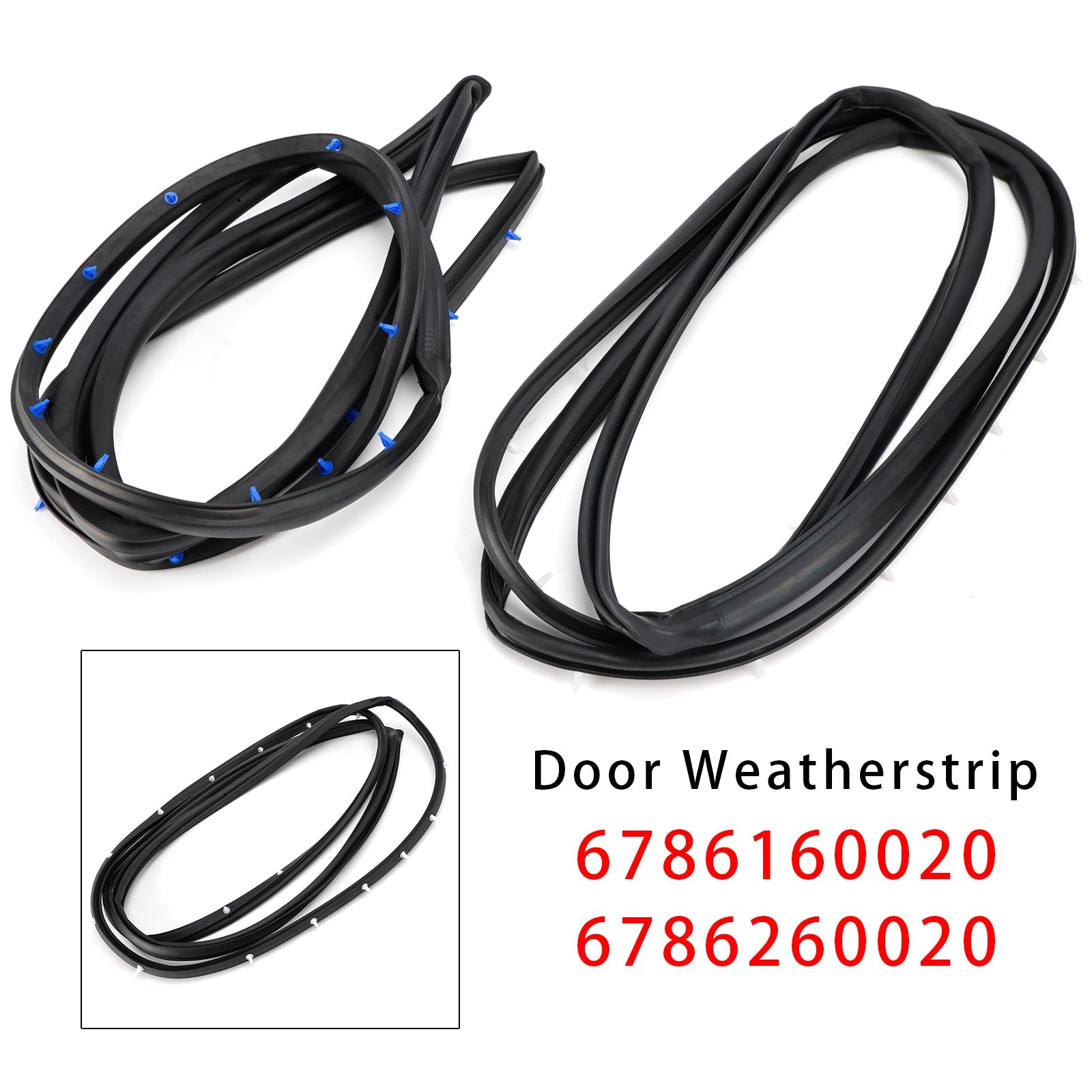 2Pcs Left+Right Front Door Weatherstrip For Toyota Land Cruiser 70 Series 67861-60020