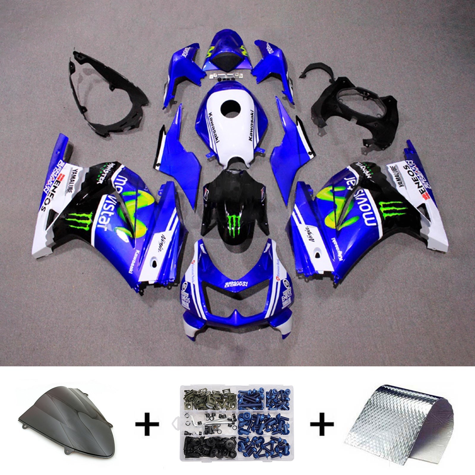 Injection Fairing Kit Bodywork Plastic ABS fit For Kawasaki EX250 Ninja250R 2008-2012
