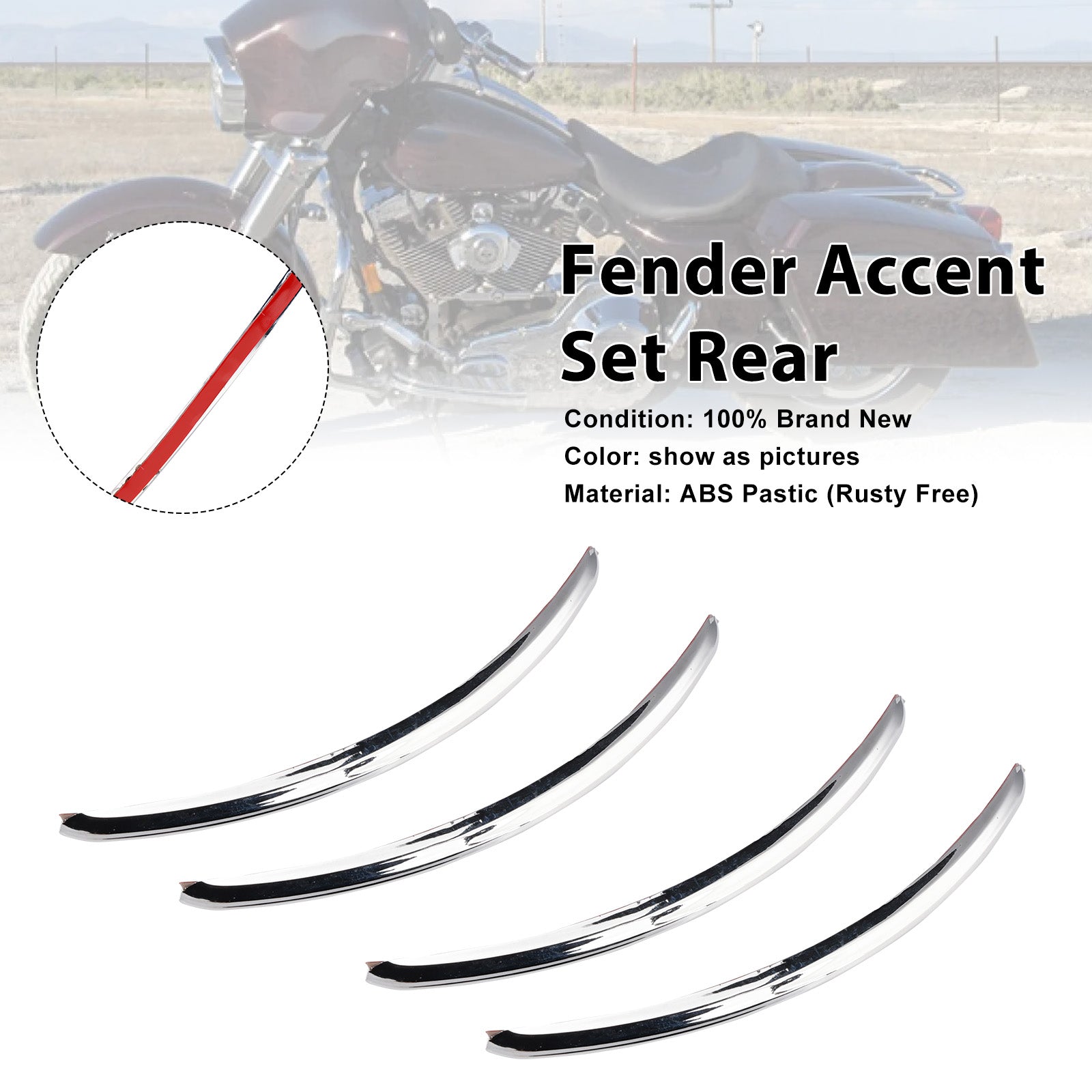 Rear Fender Accent Set For FLHX Street Glide 2006-2013