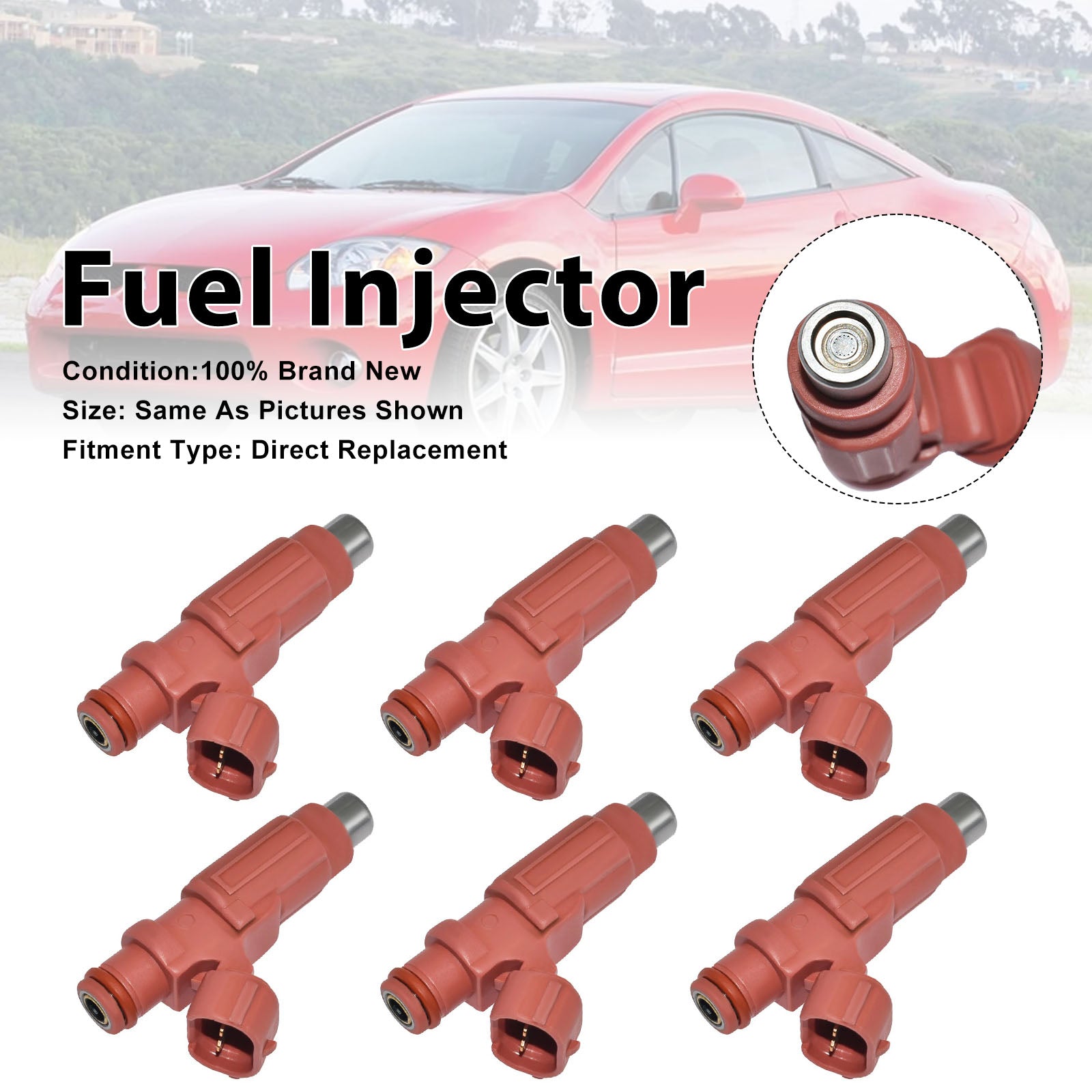 6Pcs Fuel Injector For Mitsubishi Eclipse 06-12 Endeavor 2004-2010 HDB305F