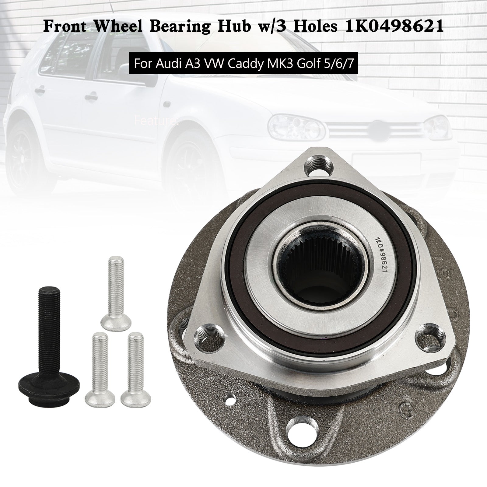 2013-2021 Seat Leon 5F8 1.2 Estate Front Wheel Bearing Hub w/3 Holes 1K0498621 8V0598625