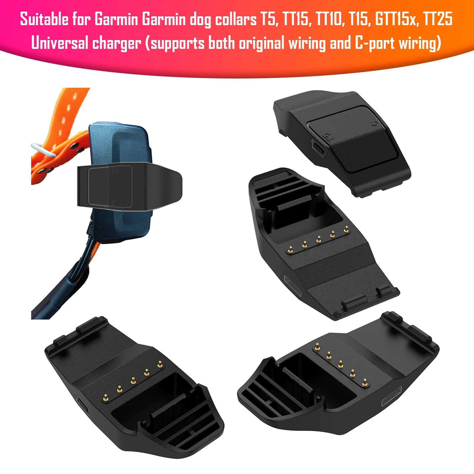 Charging Base Charger Cable For Garmin Pet Collar T5/TT15/TT10/T15 G TT15x TT25