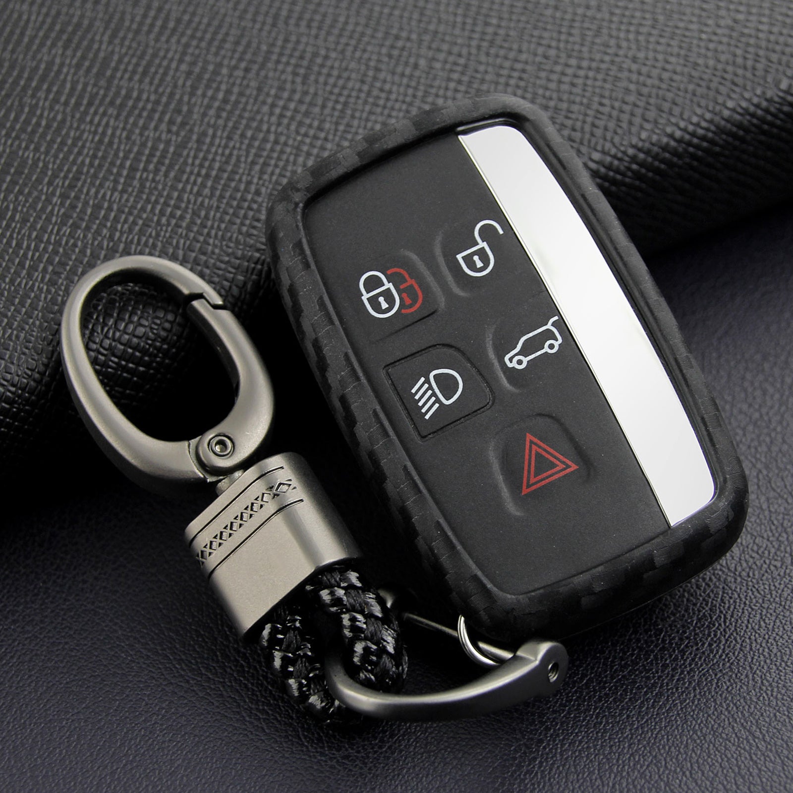 Leather Silicone Car Key Case Cover With Buckle For Range Rover