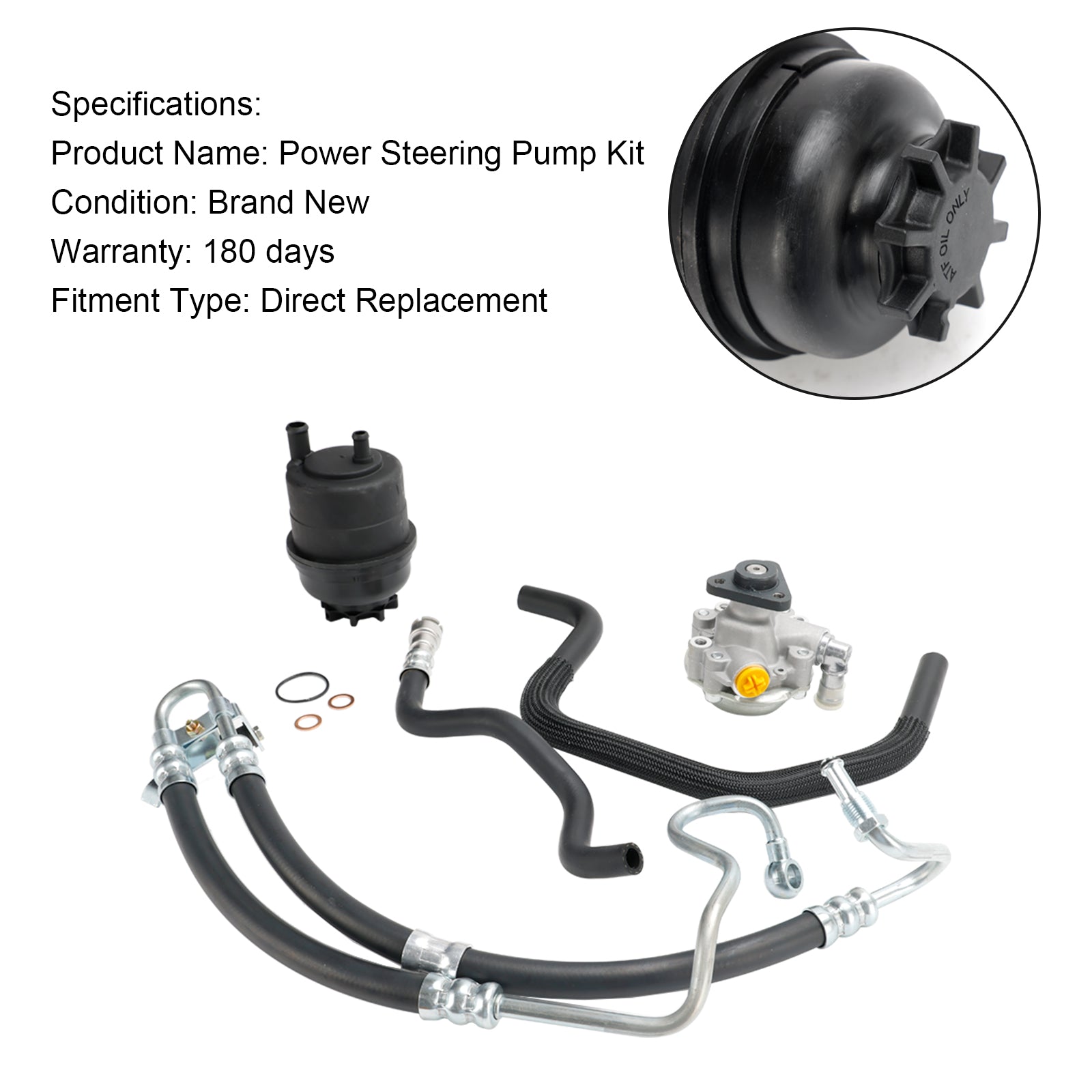2001-2005 BMW E46 323i 325i 328Ci 328i 330i Power Steering Pump Kit 553-58945 32416760036 Generic