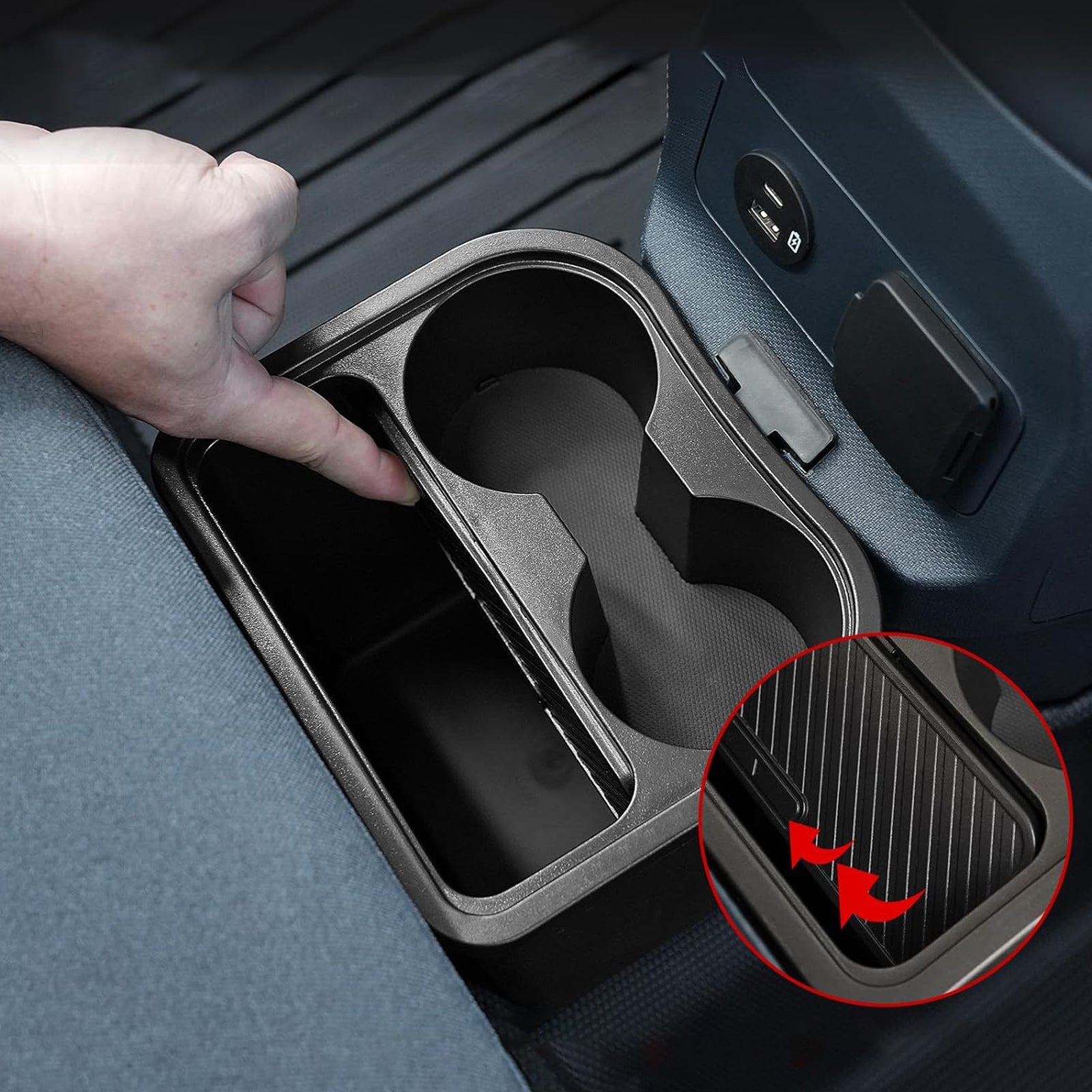 Trash Can with Cup Holder For Ford Maverick 2022-2025 Multi-Function