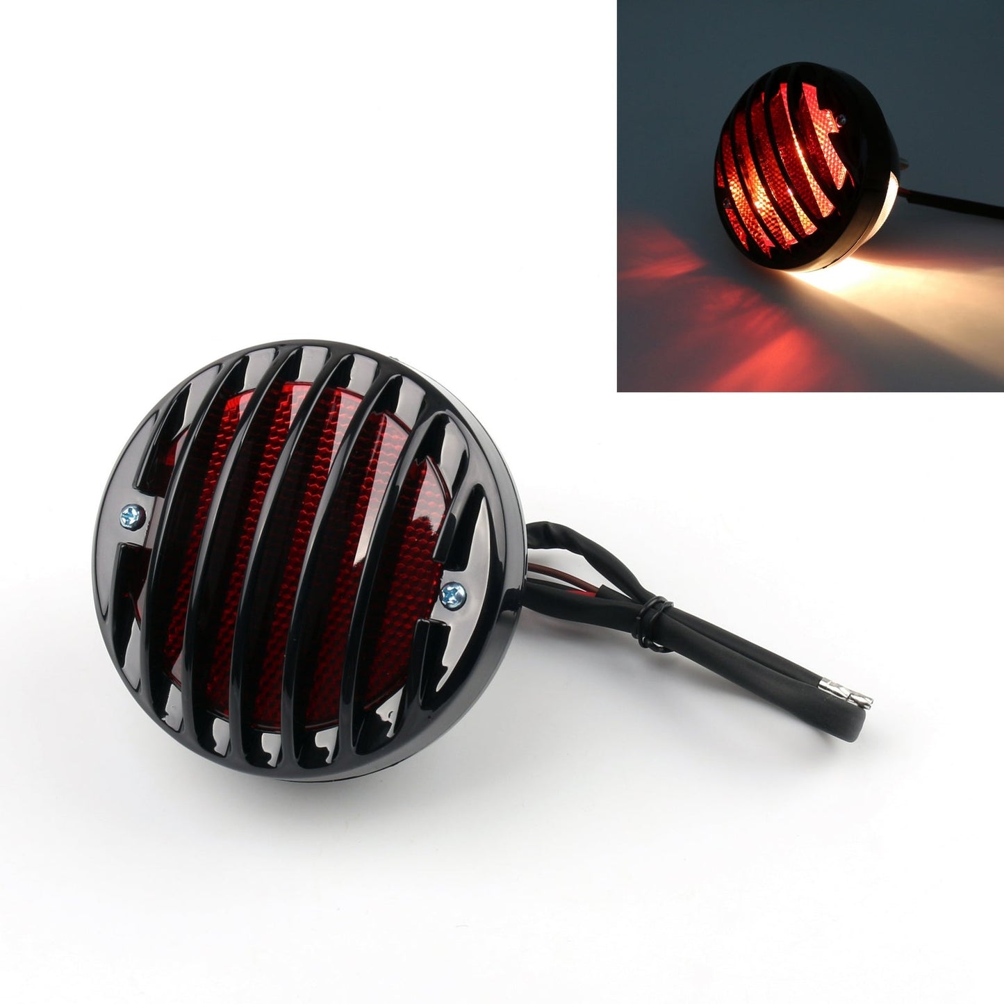 Bobber Chopper Rat Custom Black Round Motorcycle Tail Brake Light For