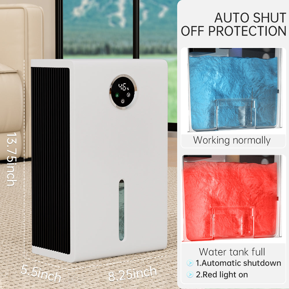 Portable 120oz Dehumidifier: for 1000 sq.ft, Quiet, Energy-Saving, with Air Purification & LED Light
