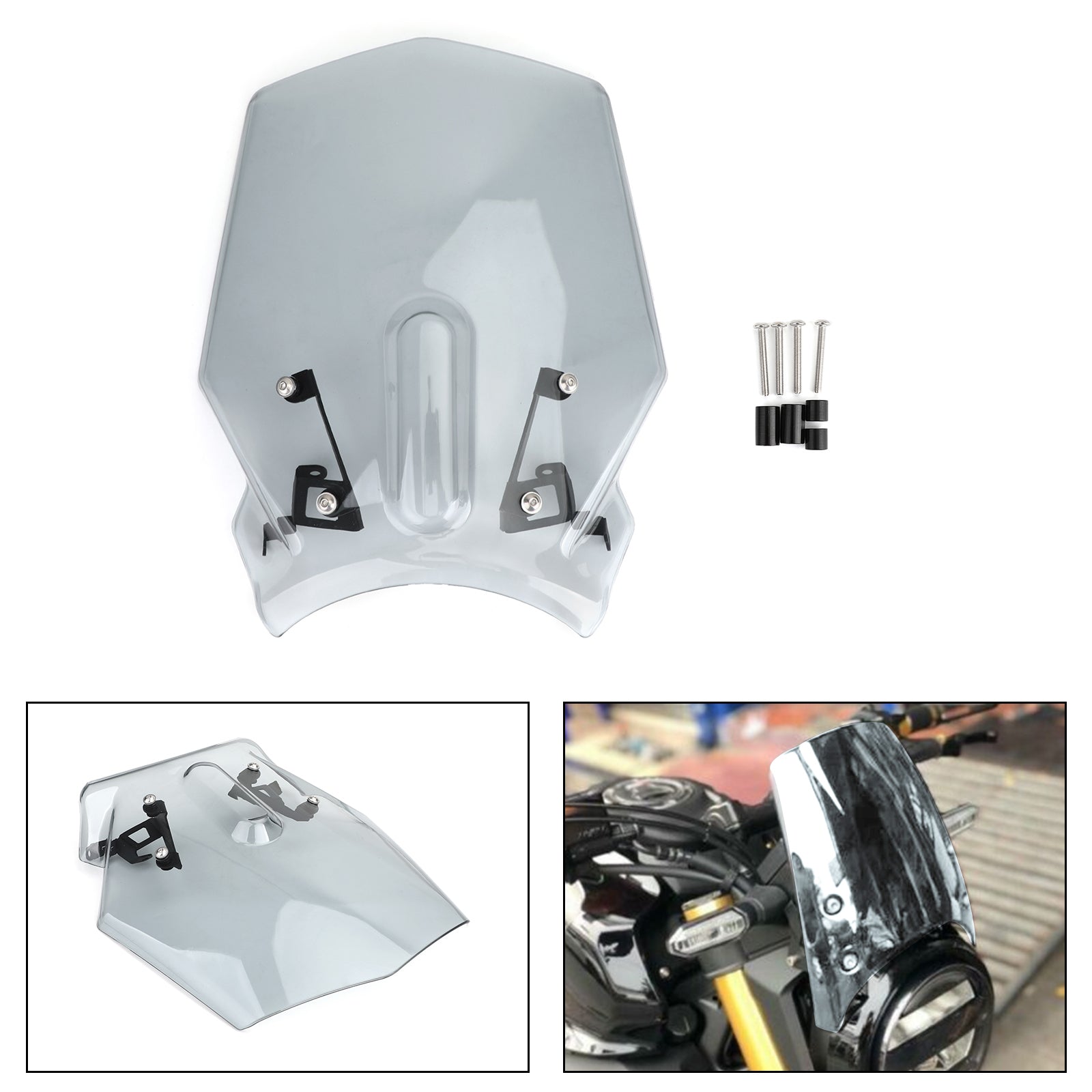 ABS Plastic Motorcycle Windshield Windscreen for Honda CB125R CB300R 2018-2019 Generic