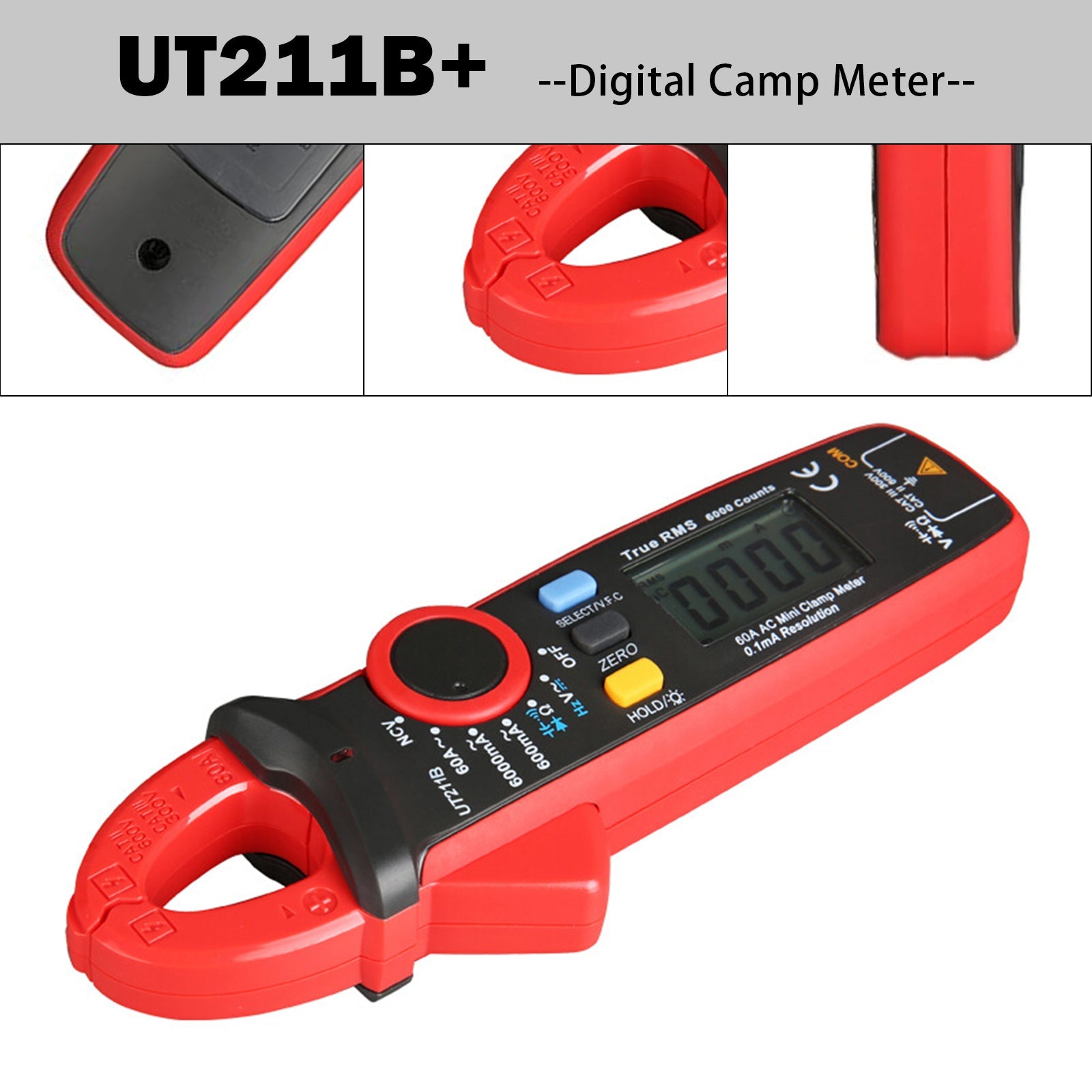 UT211B 60A Mini TRMS Multimeter Digital Clamp Meter AC DC VFC NCV Tester