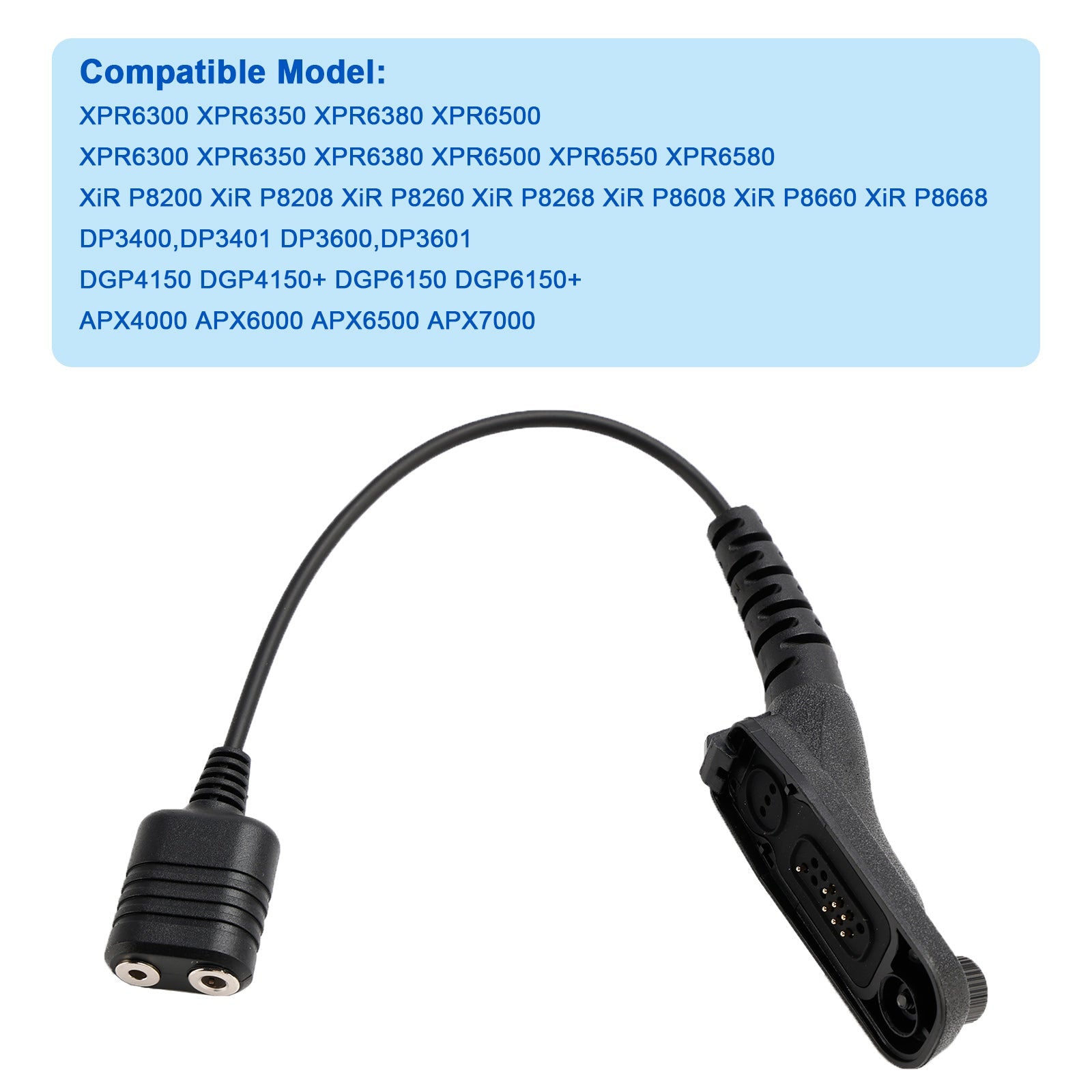 K Interface Headset Port Converter Cable for XPR6380 XiR P8208 DP3401 DGP6150