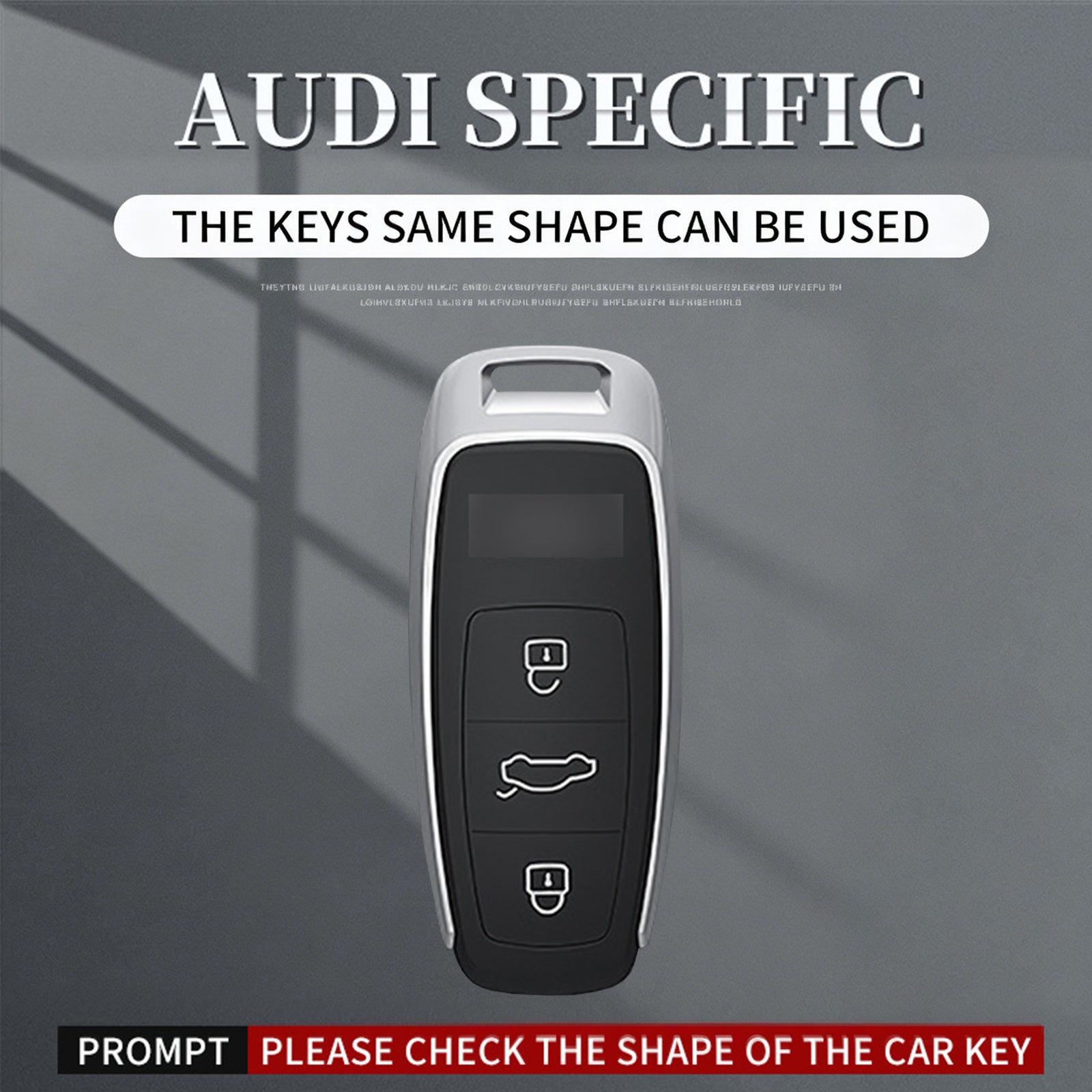 Aluminum Alloy TPU Black Car Key Case Cover With Buckle For Audi a6l a4l a3