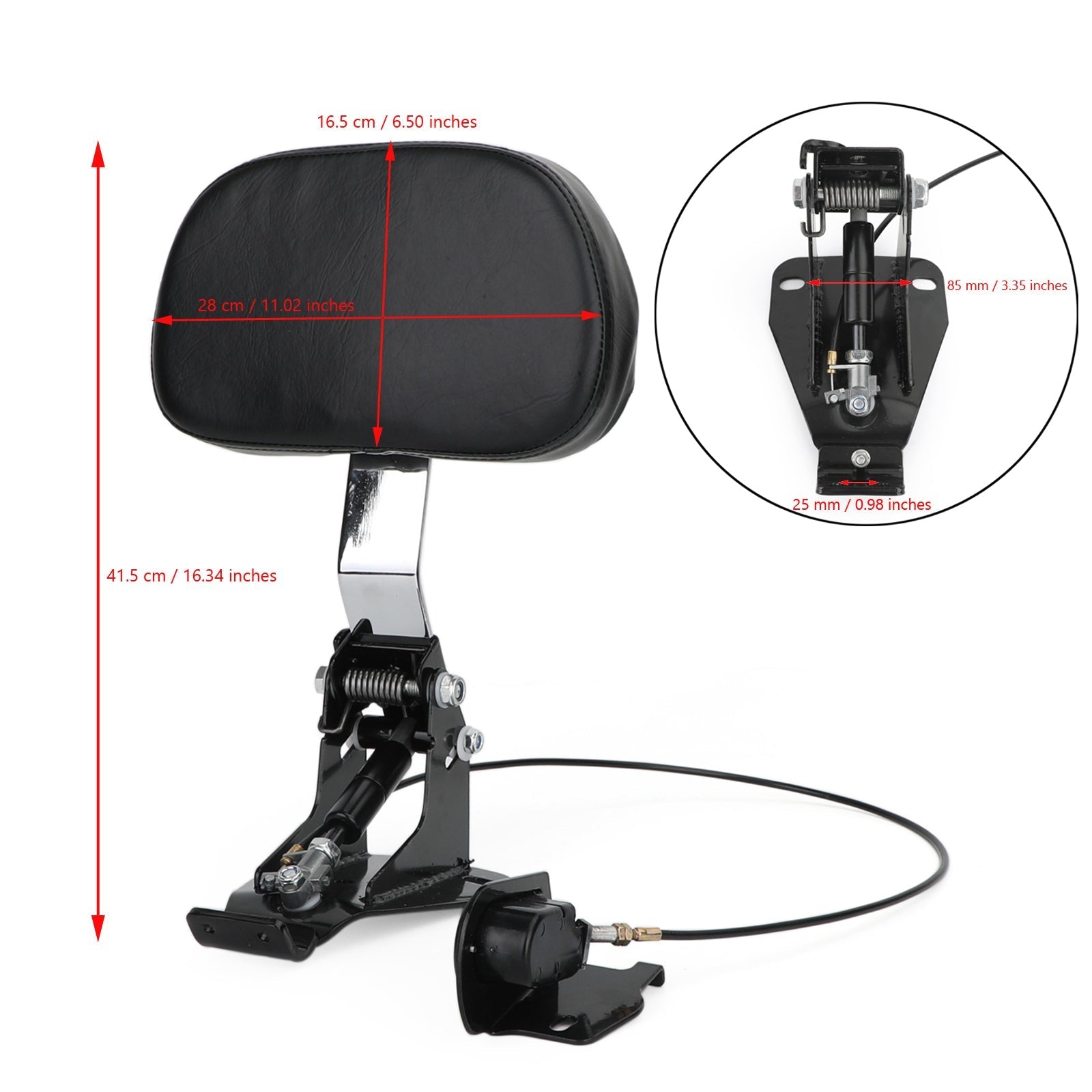 Driver Backrest for 2009-2020 Touring Road Street Electra Glide FLHR FLTR Generic