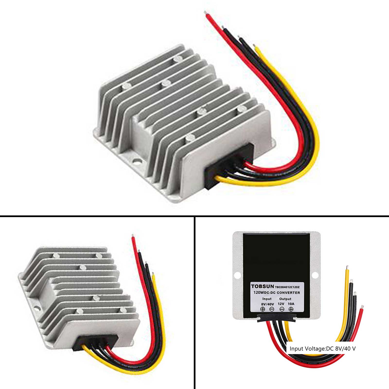 DC-DC Converter 8-40V to 12V 10A DC Voltage Stabilizer Car Power Supply Regulator Waterproof