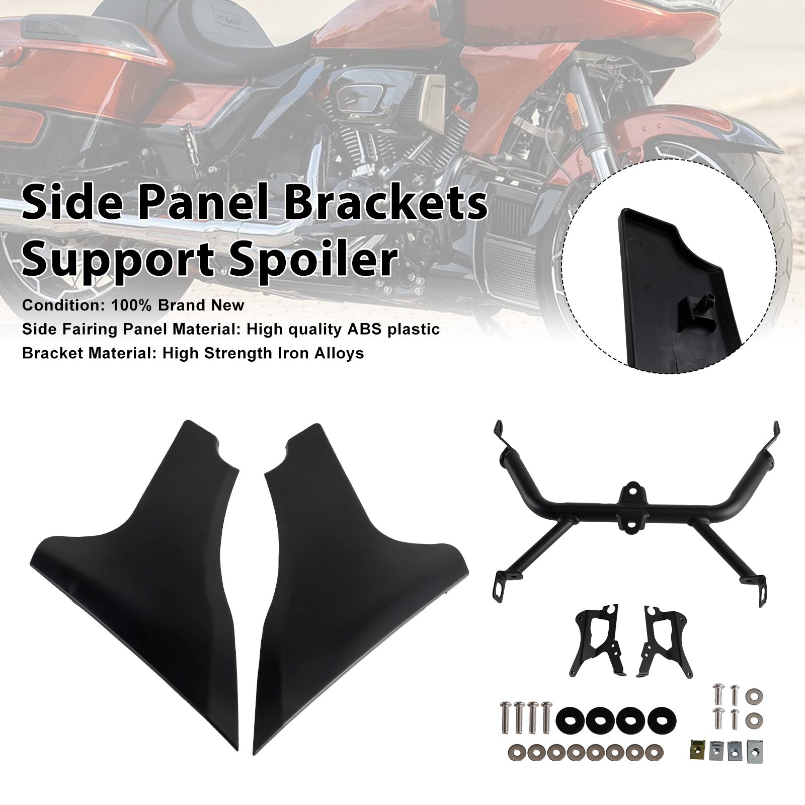 2023-later FLTRXSE and 2024 FLTRX and FLTRXSTSE models Side Panel Brackets Support Spoiler