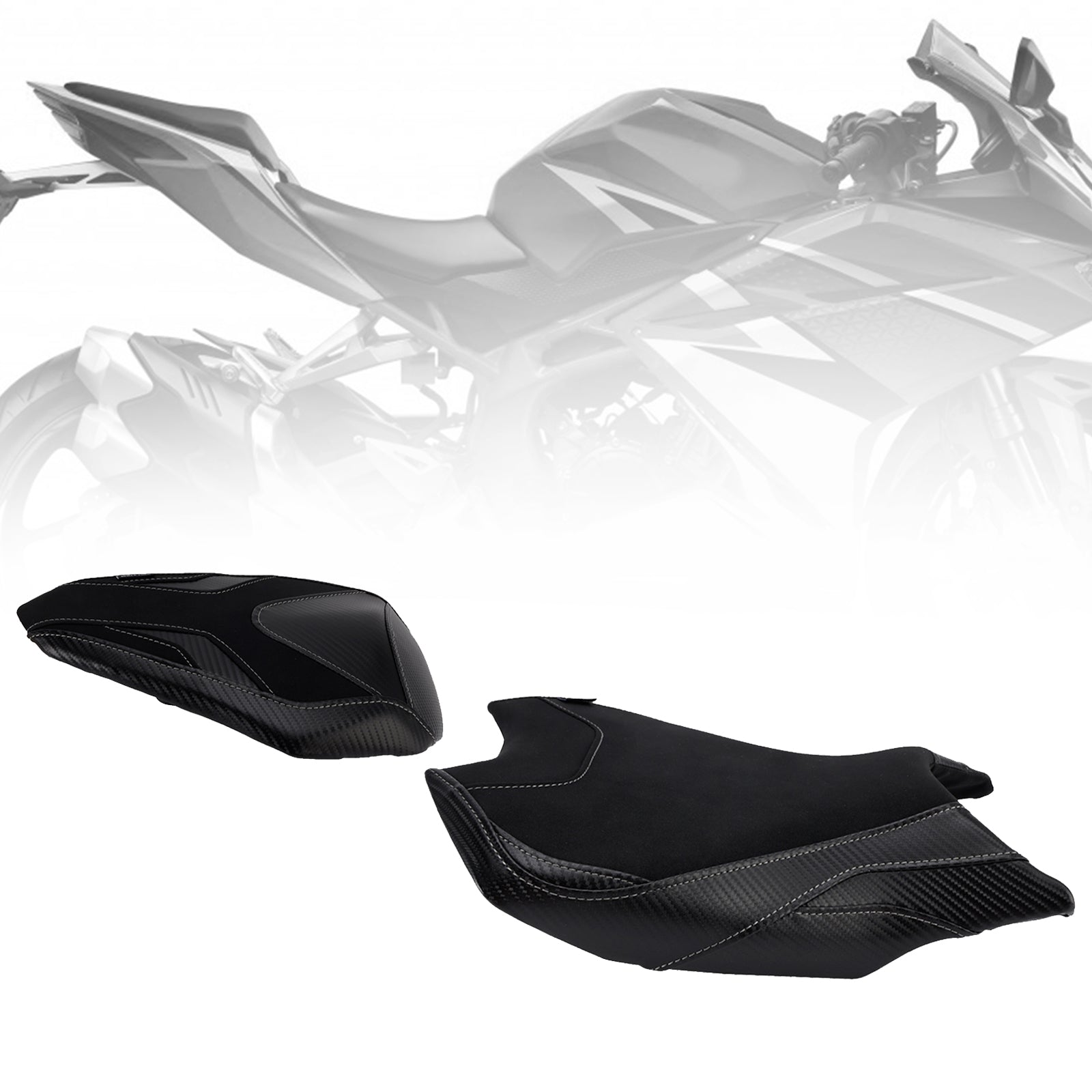 2017-2024 2023 For Honda Cbr250Rr Front&Rear Raider Passenger Cushion Kit Black