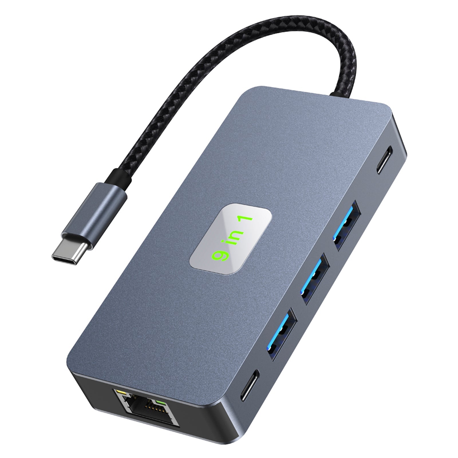 9 in 1 TYPE-C to RJ45(Gigabit)+USB3.0*3+HDMI+USB-CS Data+PD100W+SD/TF iPad Pro