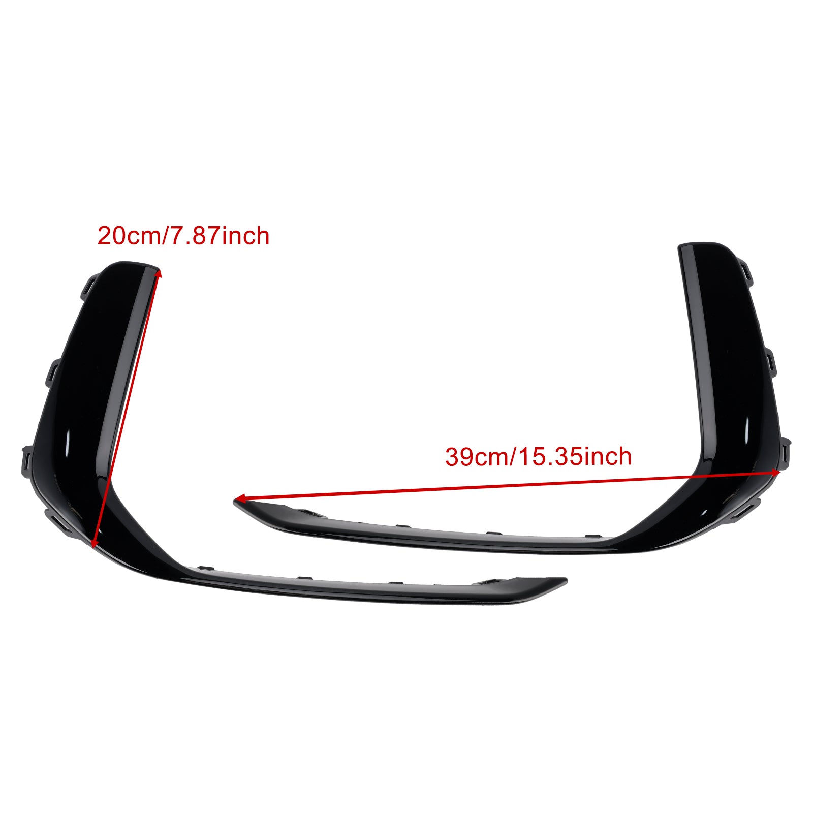 2019-2023 Audi A6 C8 S-Line S6 2PCS Front Fog Light Lamp Trim Black