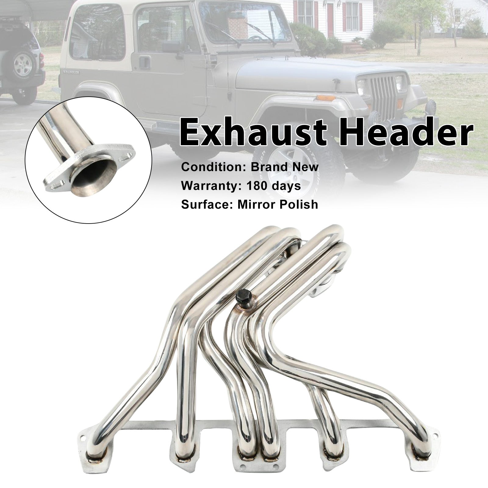 1987-1990 Jeep Wrangler 4.2L 6 Cyl AMC 258 Stainless Steel Exhaust Header