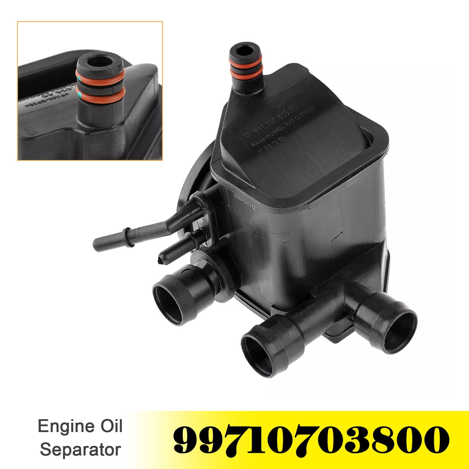 2007-2008 Porsche 911 Targa 4S H6 3.8L Center Engine Oil Separator Vent Valve 99710703800 90033105340