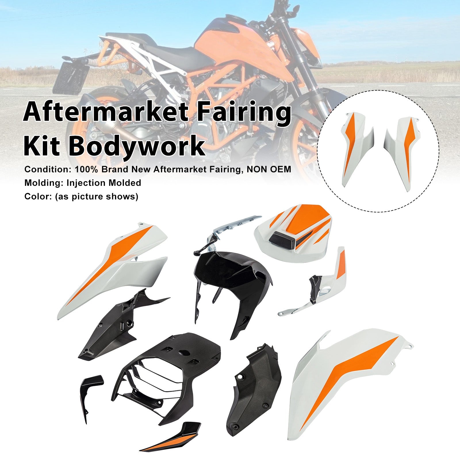 Injection Bodywork Fairing Kit for 390 DUKE 2017-2023