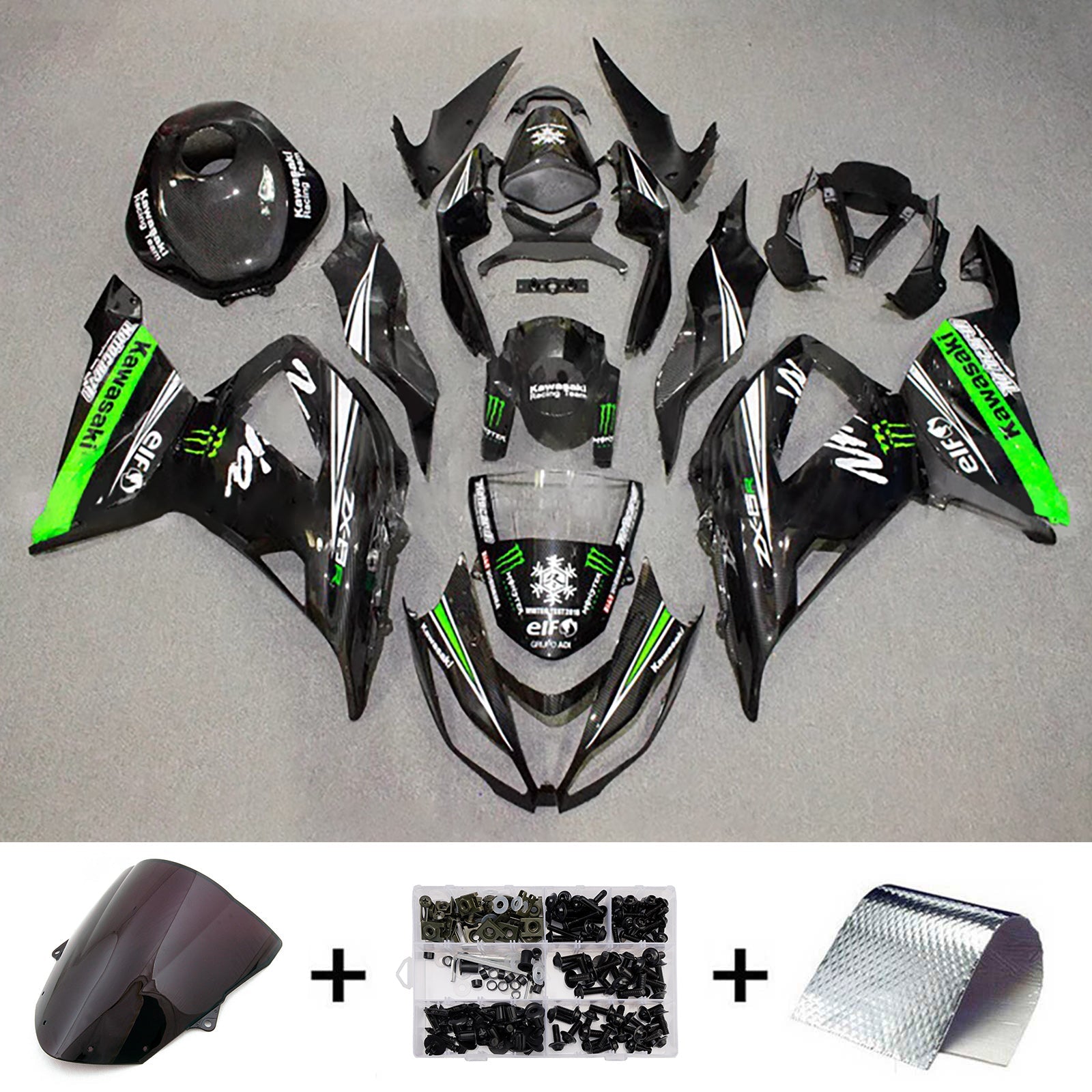 Injection Fairing Kit Bodywork Plastic ABS fit For Kawasaki ZX6R 636 2013-2018