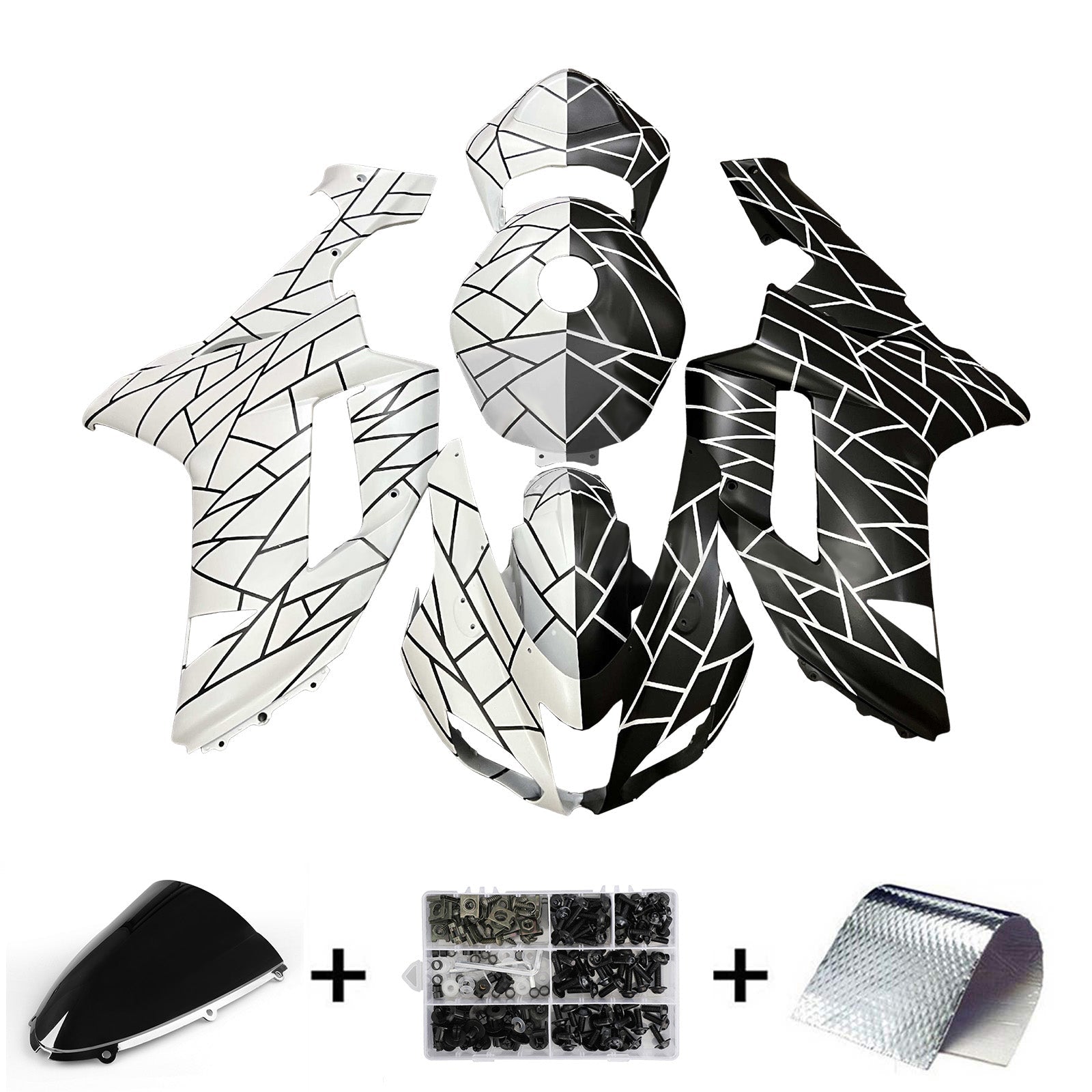 Injection Fairing Kit Bodywork Plastic ABS fit For Kawasaki ZX6R 636 2007-2008