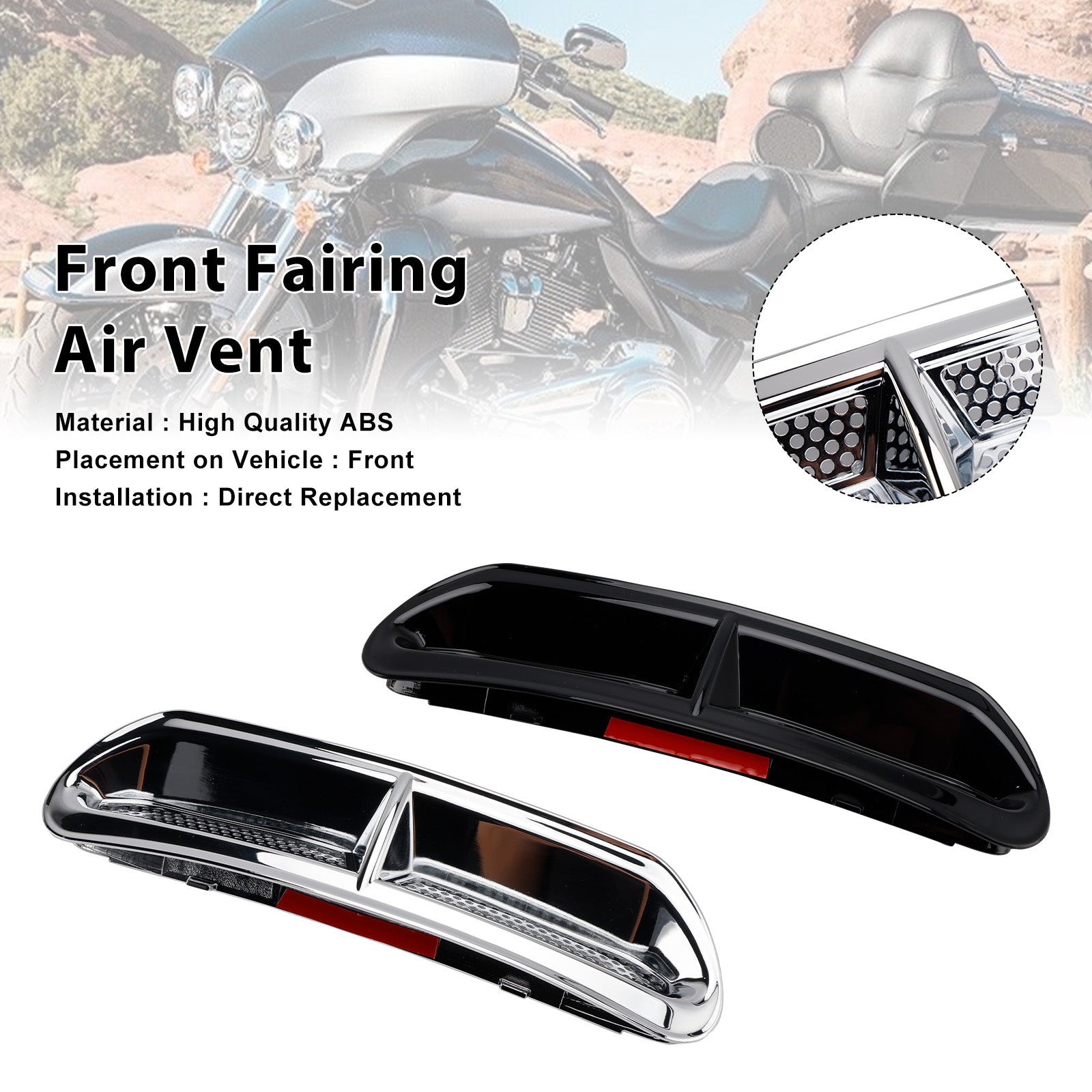 2014-2016 Harley-Davidson Electra Glide Ultra Classic Low FLHTCUL Front Fairing Air Vent Trim