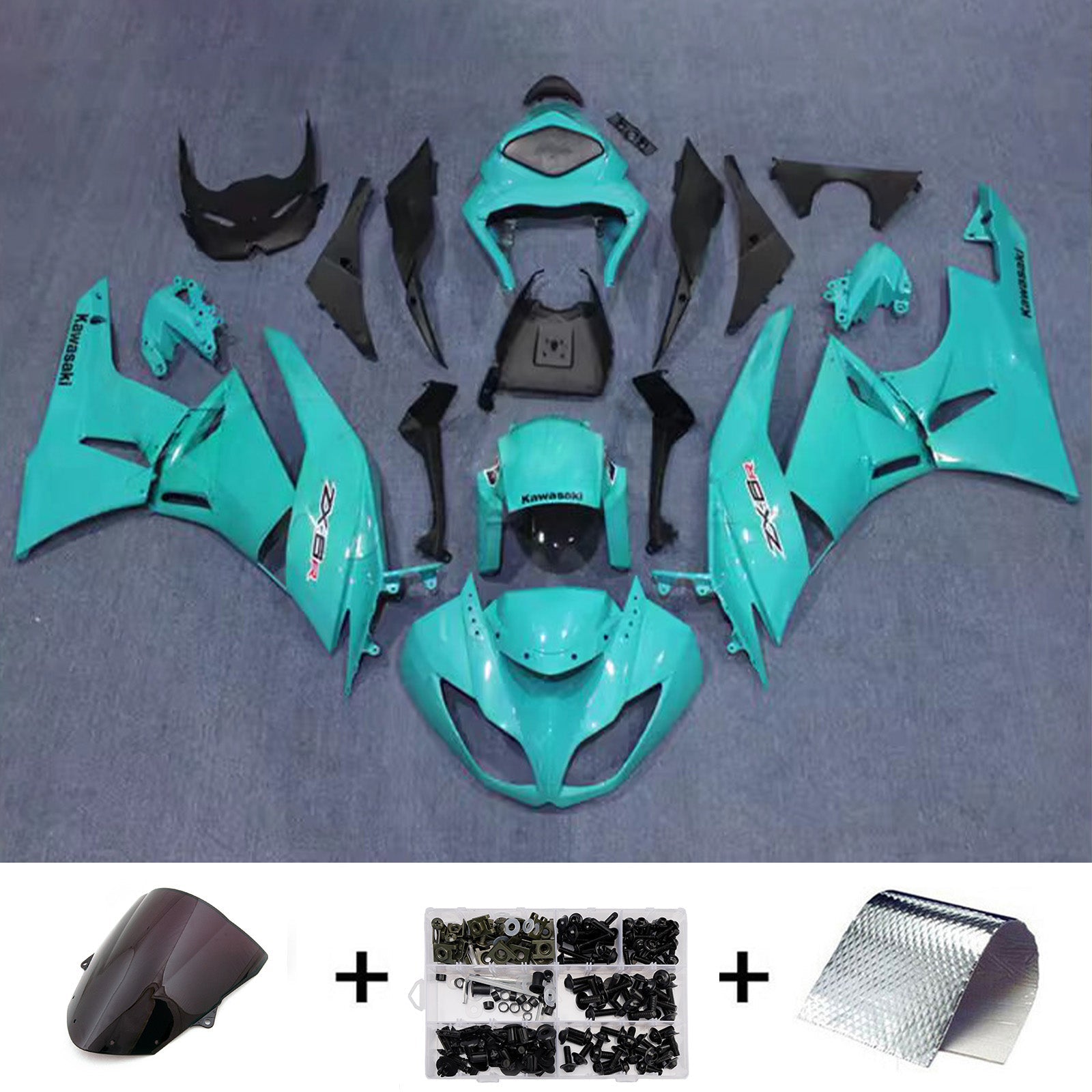 Injection Fairing Kit Bodywork Plastic ABS fit For Kawasaki ZX6R 636 2009-2012