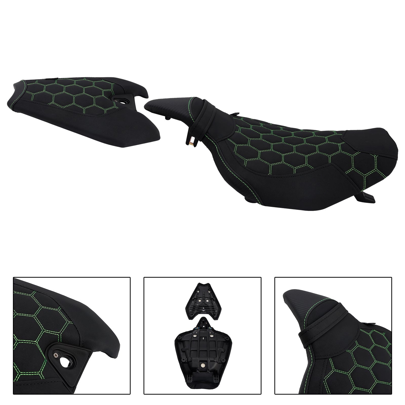 2014-2025 2024 For Kawasaki Z1000 Driver&Passenger Seat Kit Rear Cushion Green2
